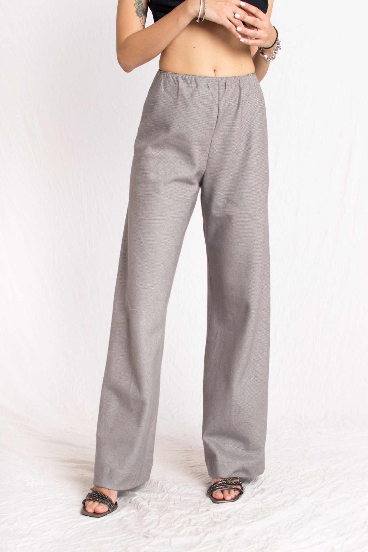 grey cashmere elastic waist pants
