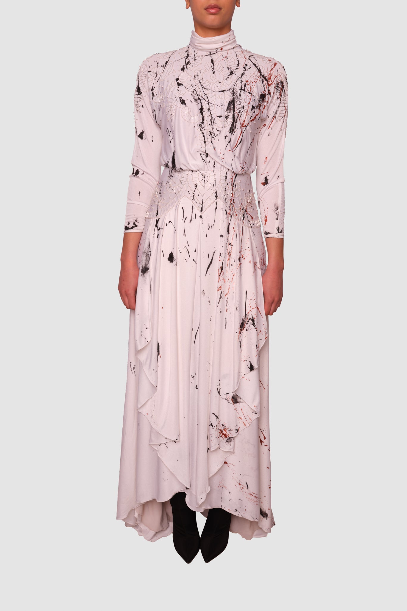 PAINTING STAINS ON EMBROIDERED BRIDAL DRESS 4