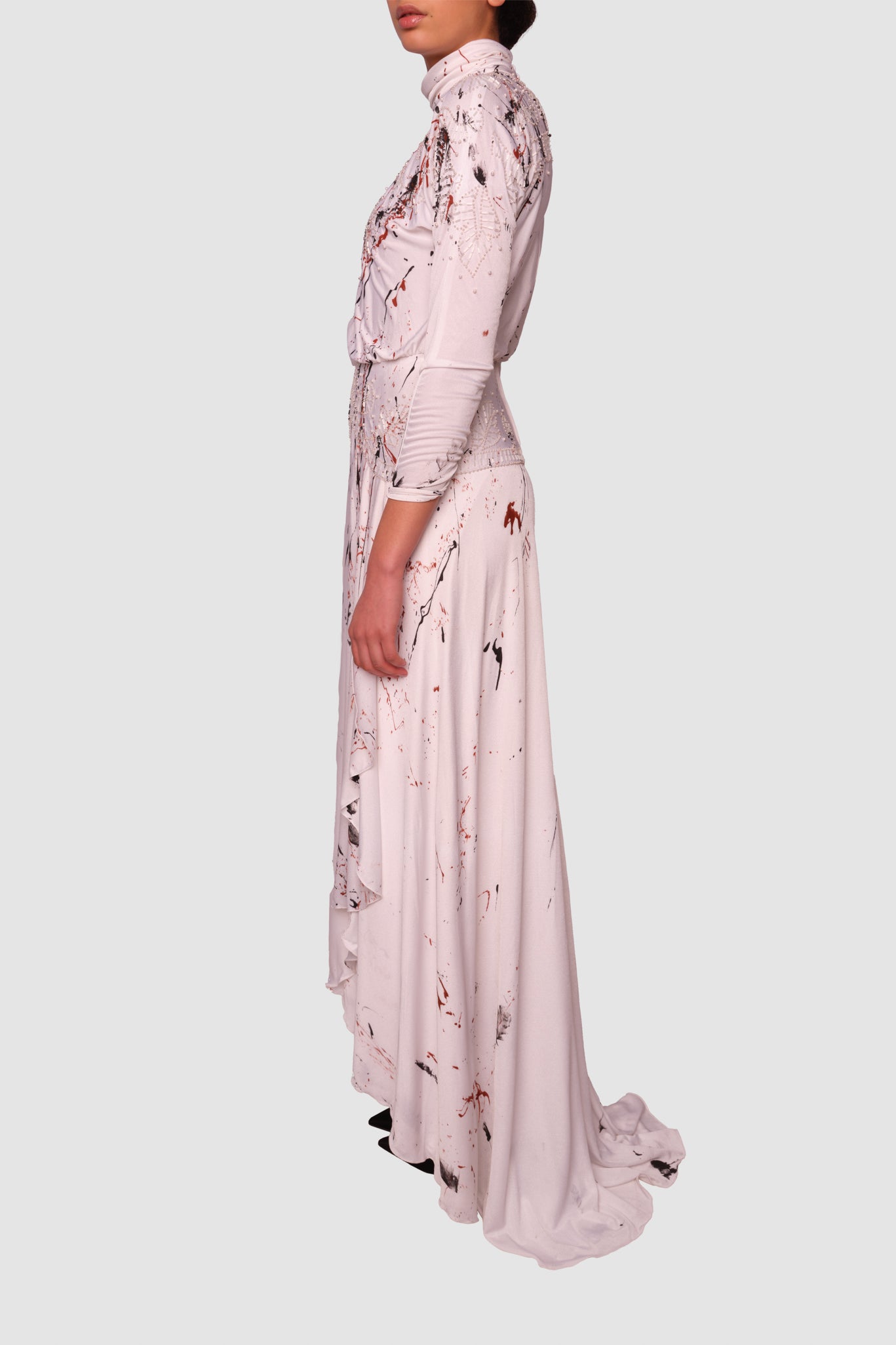 PAINTING STAINS ON EMBROIDERED BRIDAL DRESS 4