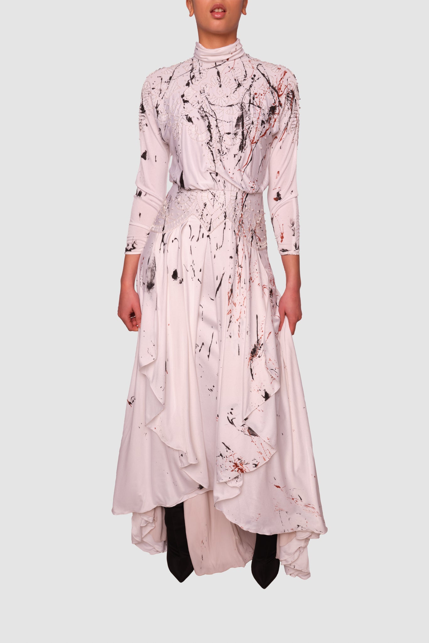 PAINTING STAINS ON EMBROIDERED BRIDAL DRESS 4