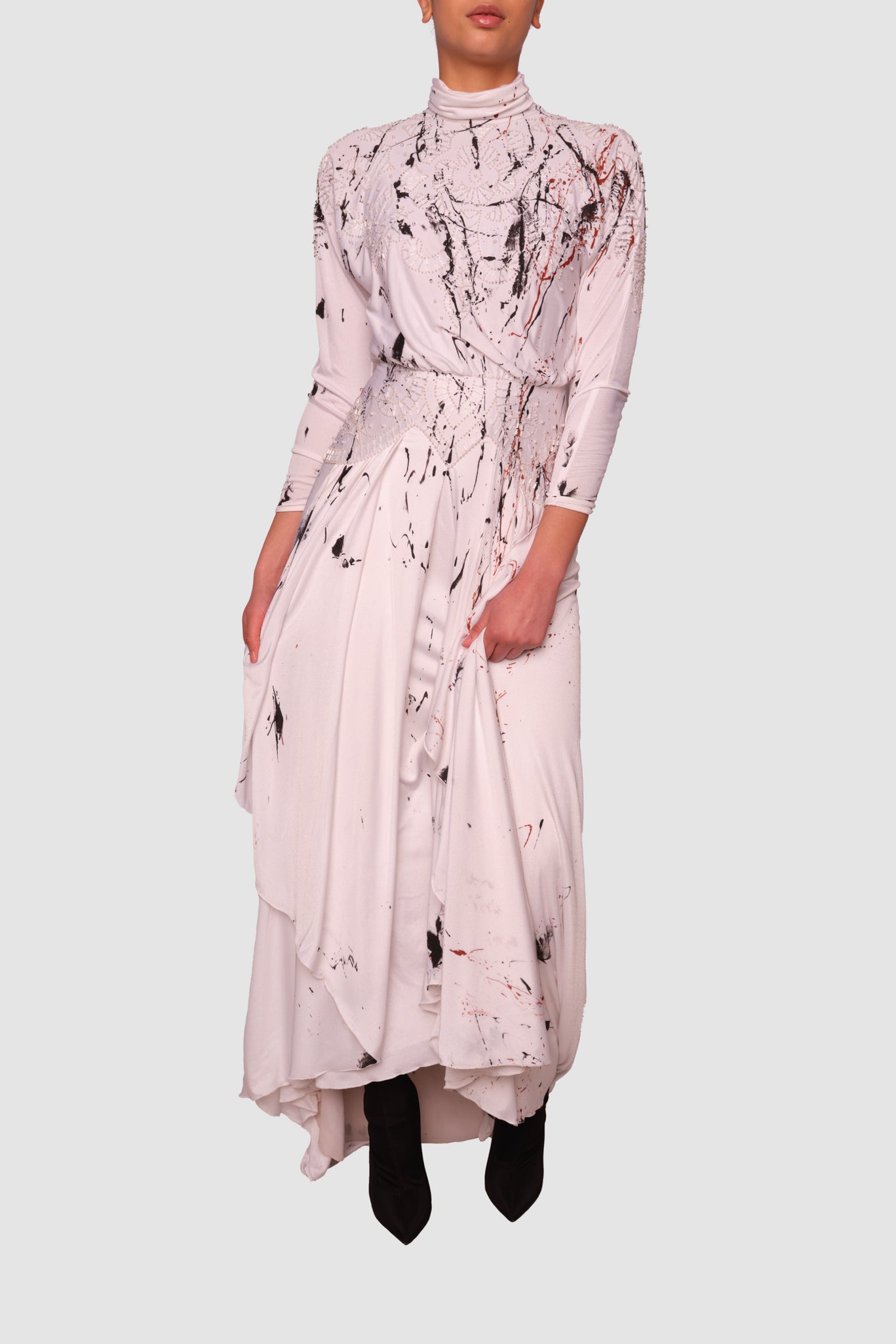 PAINTING STAINS ON EMBROIDERED BRIDAL DRESS 4