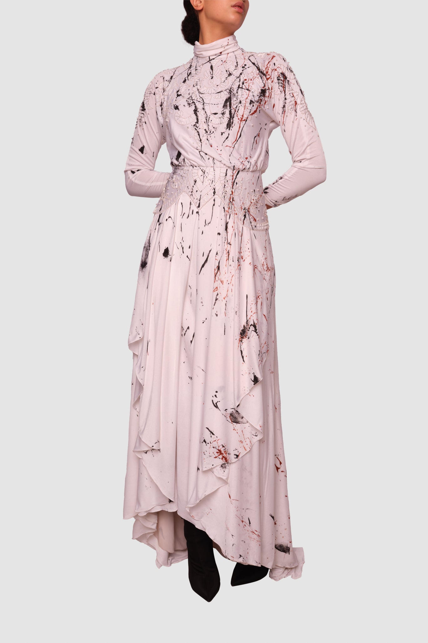 PAINTING STAINS ON EMBROIDERED BRIDAL DRESS 4