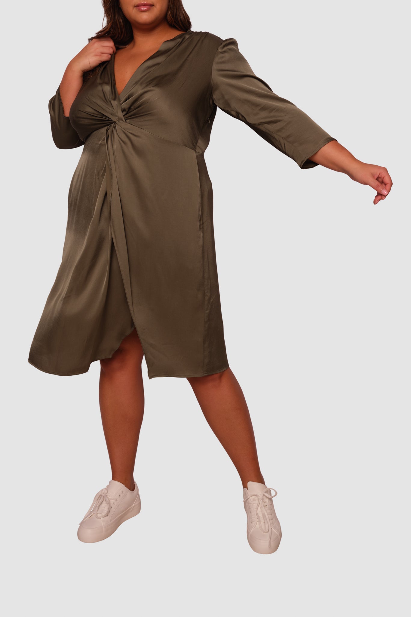 Elvie Knot Waist Cut Away Dress