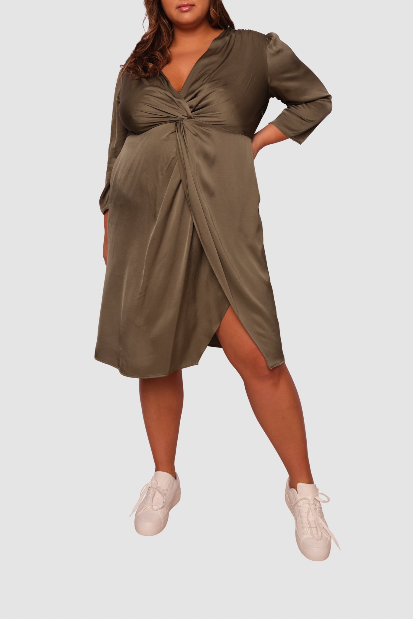 Elvie Knot Waist Cut Away Dress