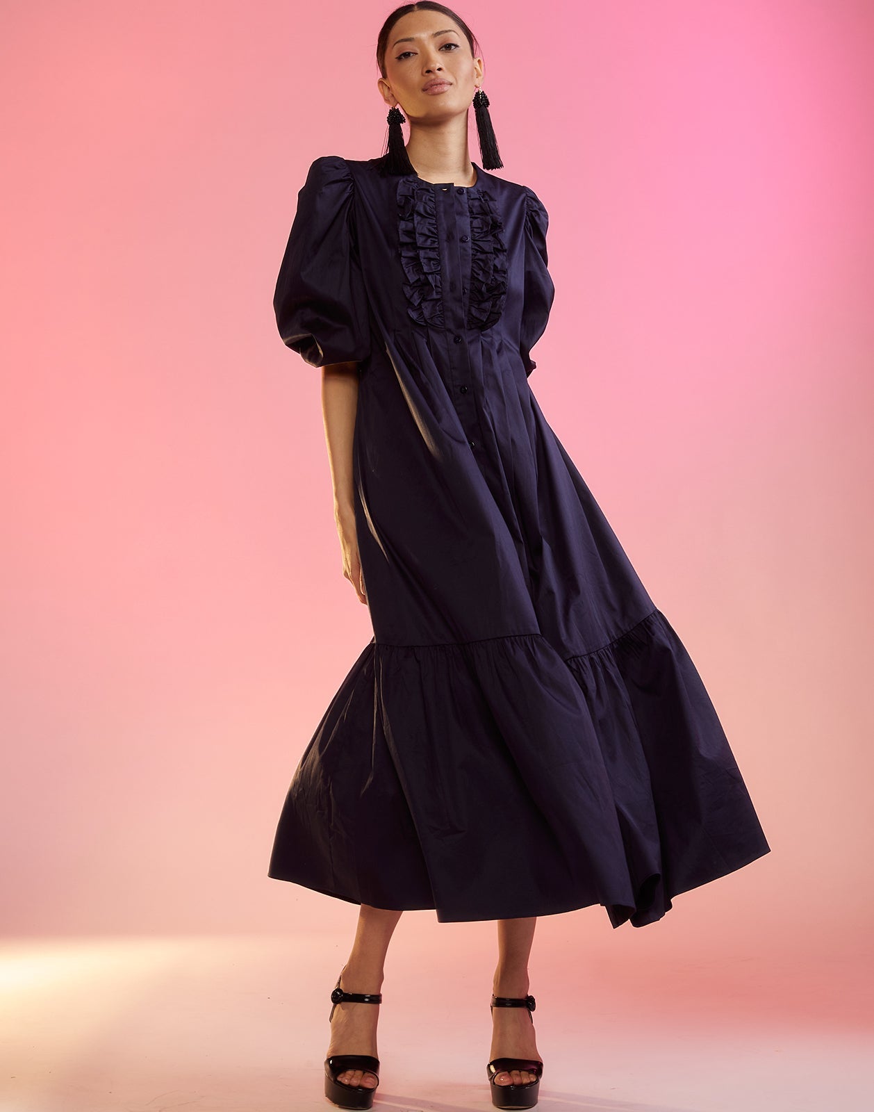 Cyrus Cotton Pintuck Dress