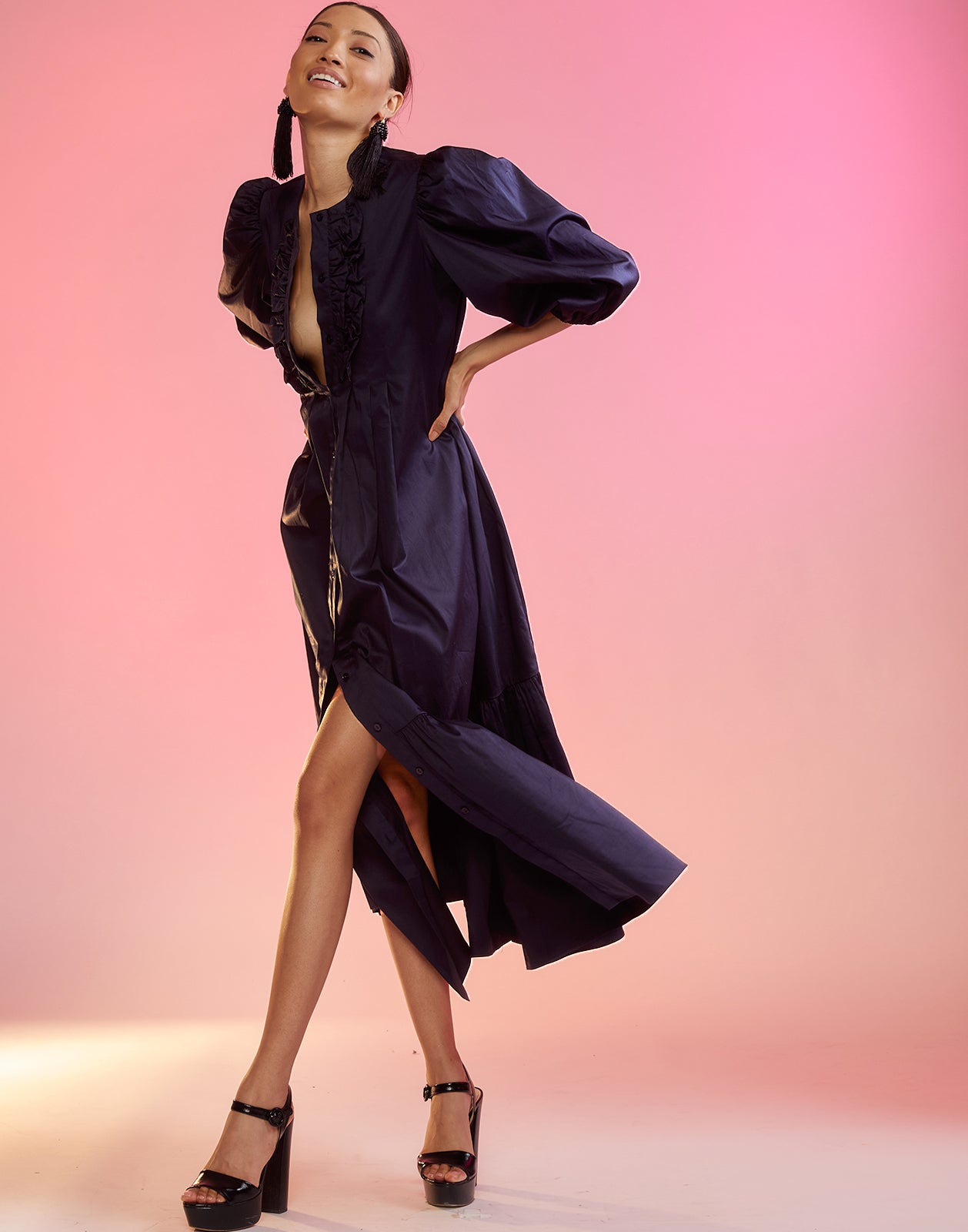 Cyrus Cotton Pintuck Dress
