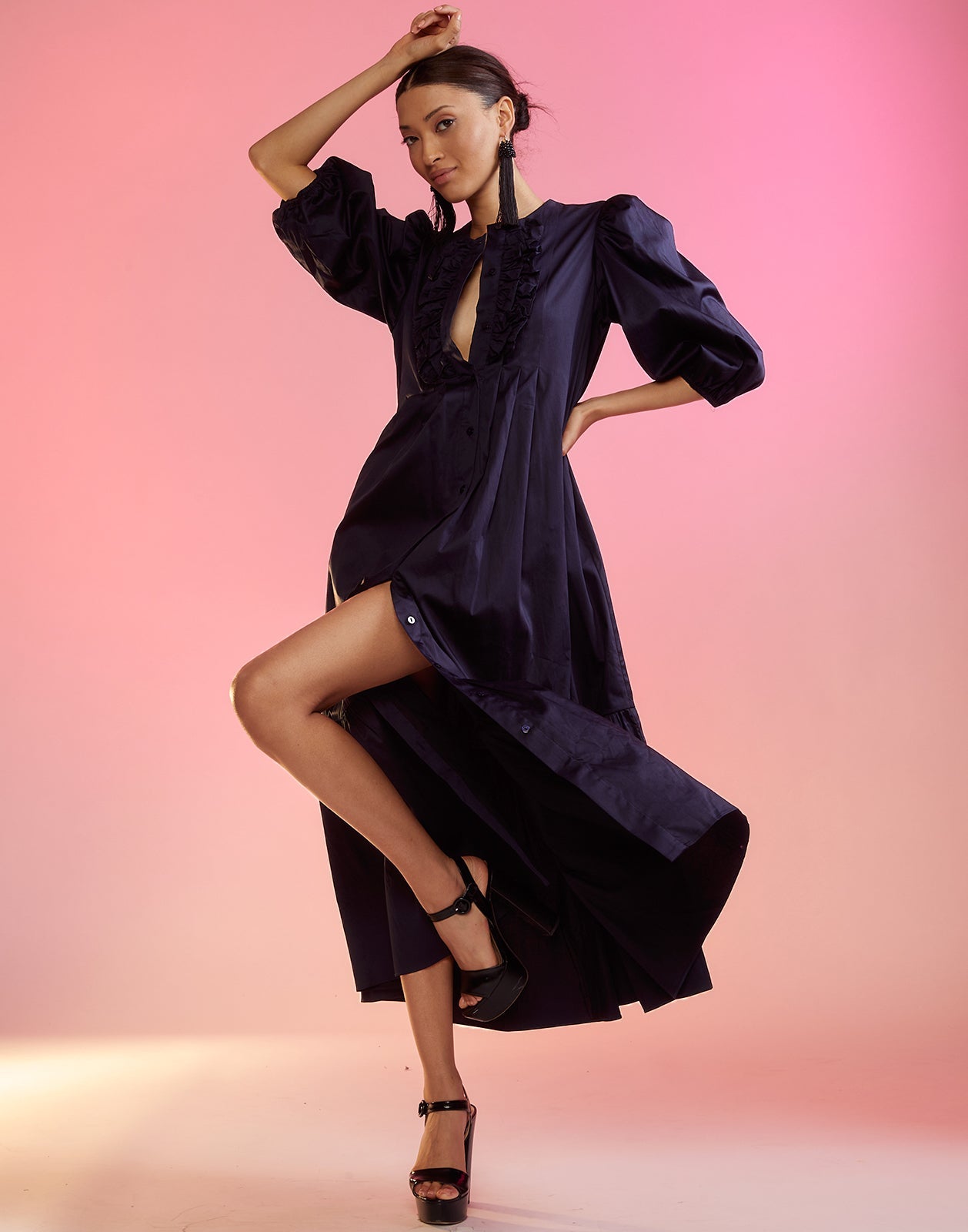 Cyrus Cotton Pintuck Dress