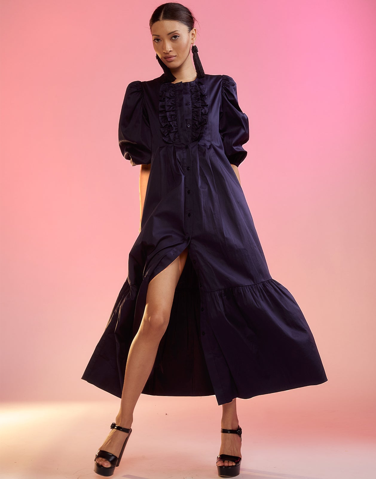 Cyrus Cotton Pintuck Dress