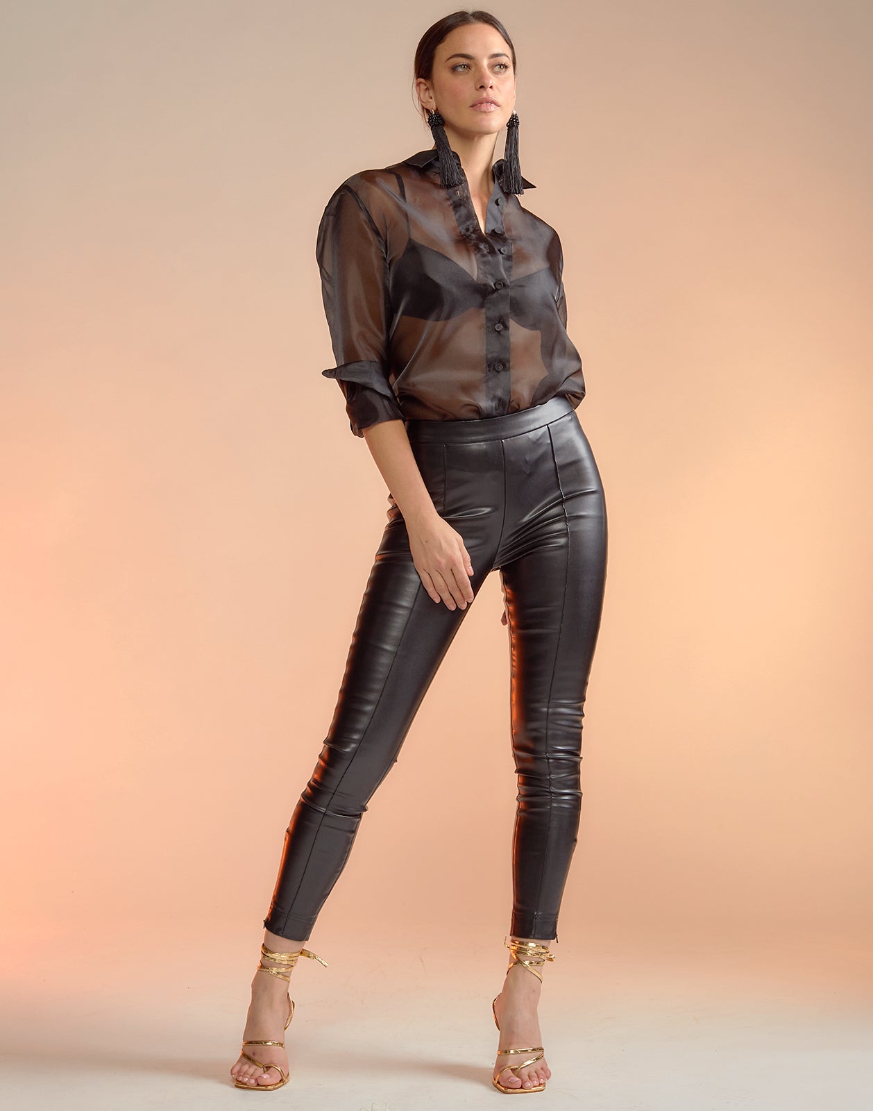 Organza Button Down Shirt
