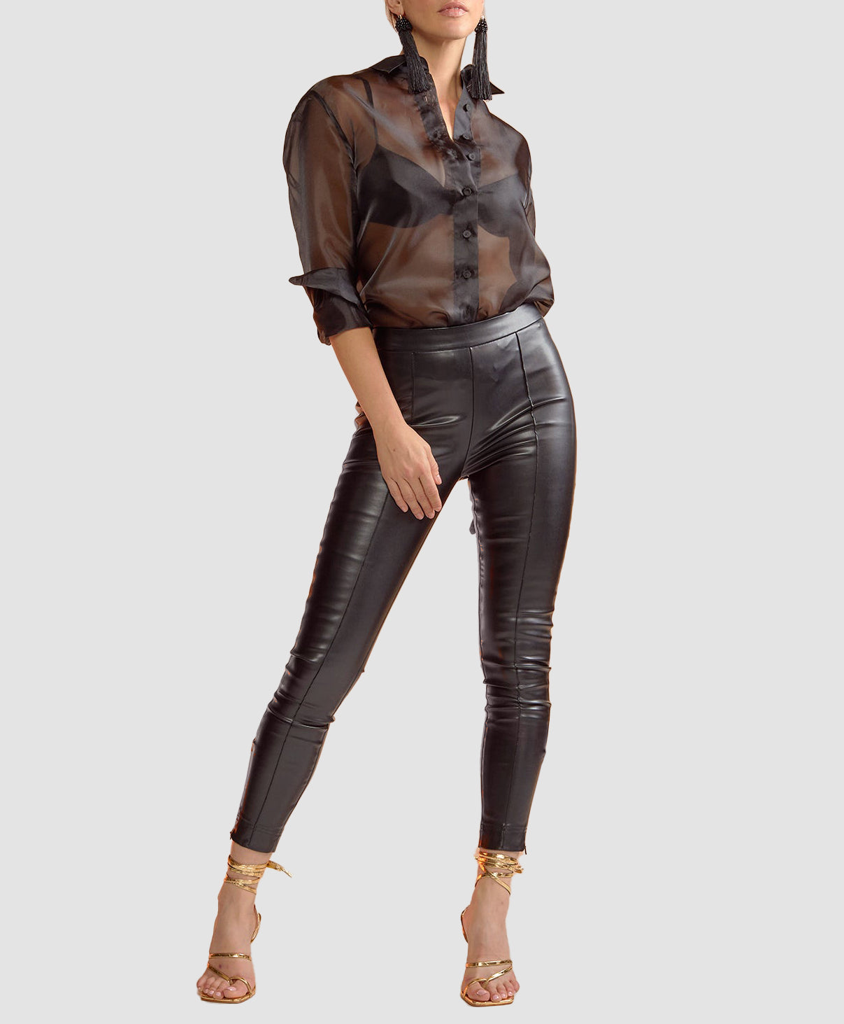 Organza Button Down Shirt