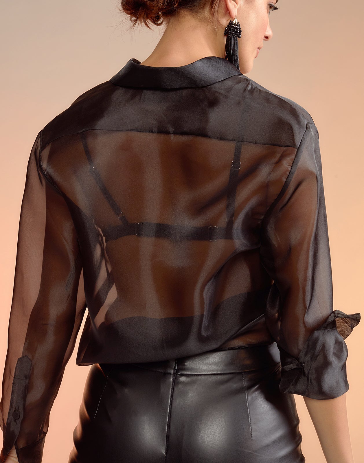 Organza Button Down Shirt