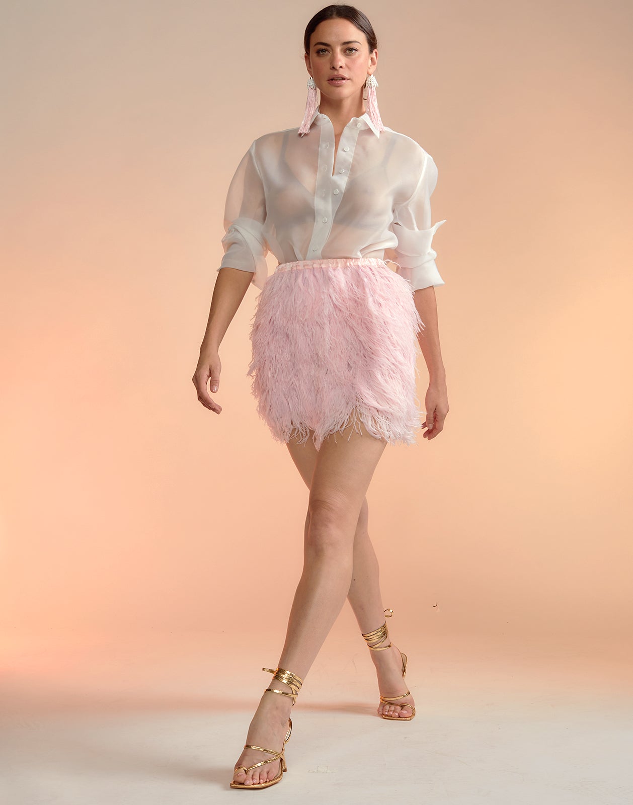 Organza Button Down Shirt