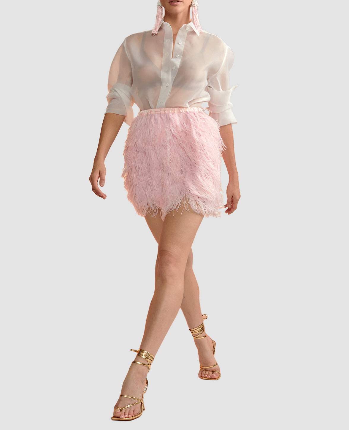 Organza Button Down Shirt