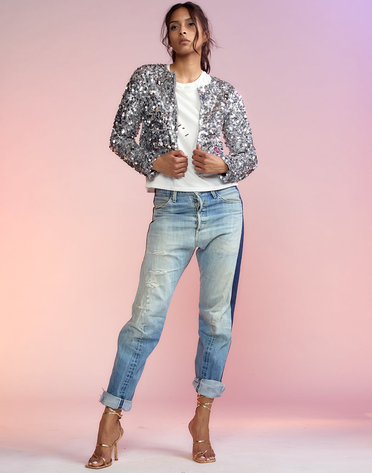 Sequin Cropped Cardigan