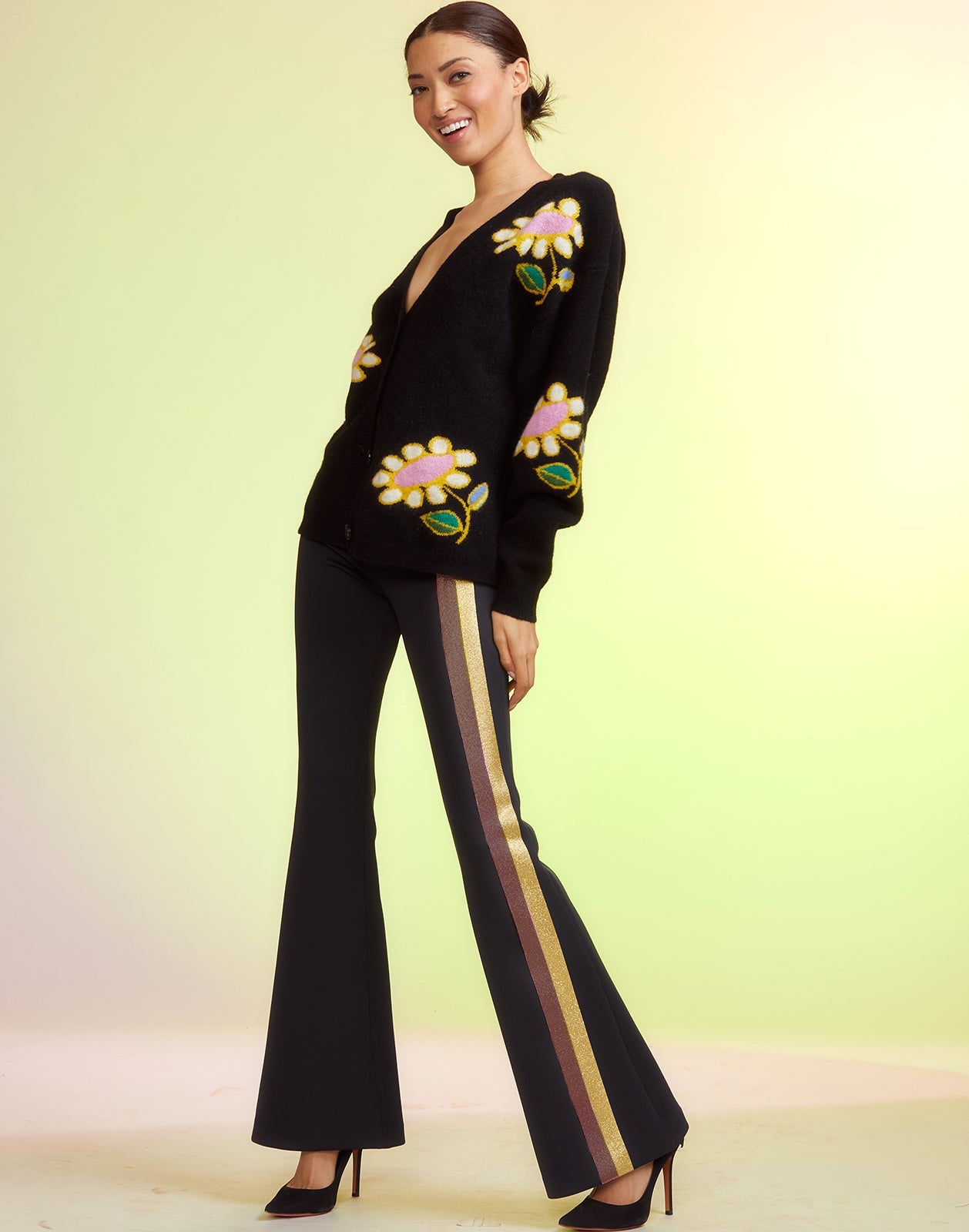 Glitter Stripe Bonded Pants