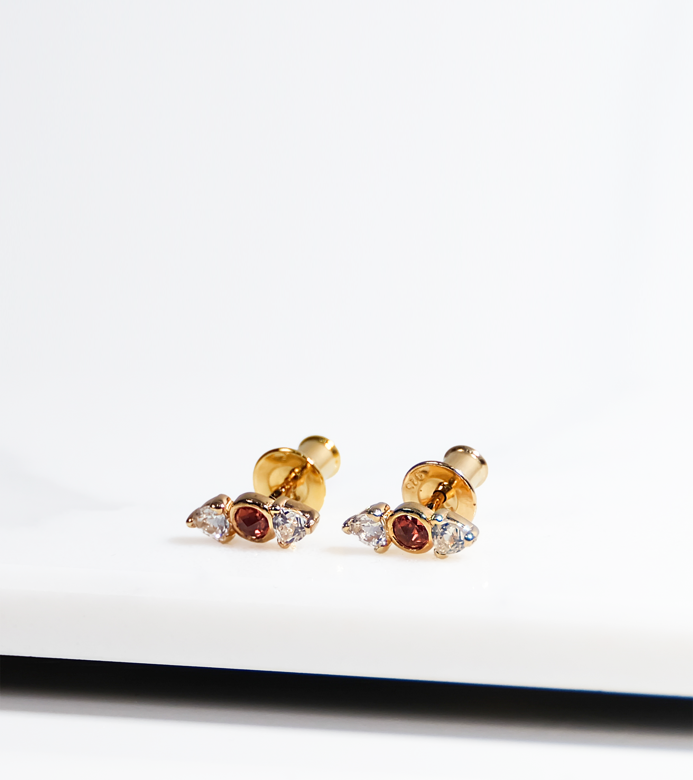 Nomad Trillion Sapphire and Rose Cut Earrings