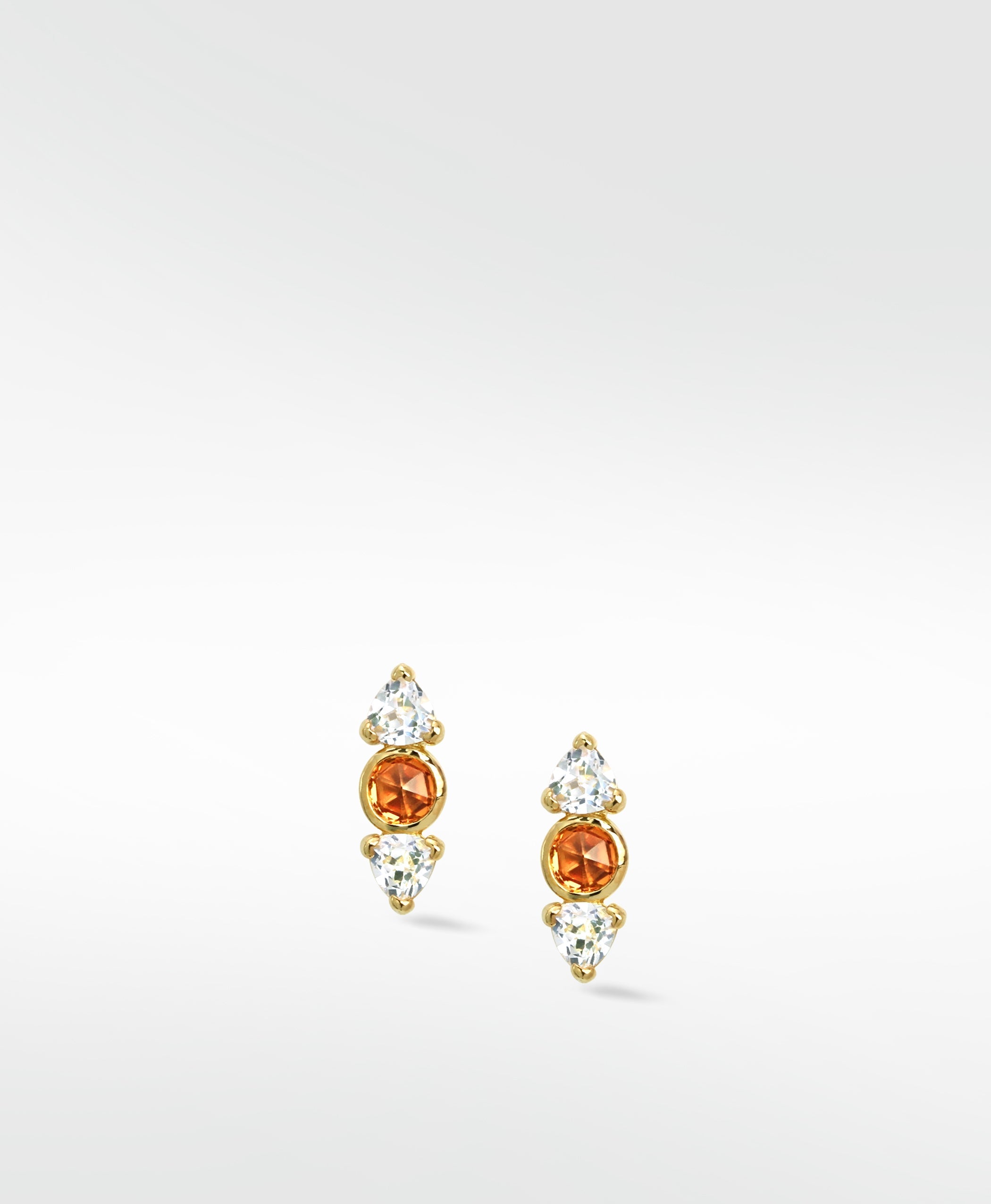 Nomad Trillion Sapphire and Rose Cut Earrings