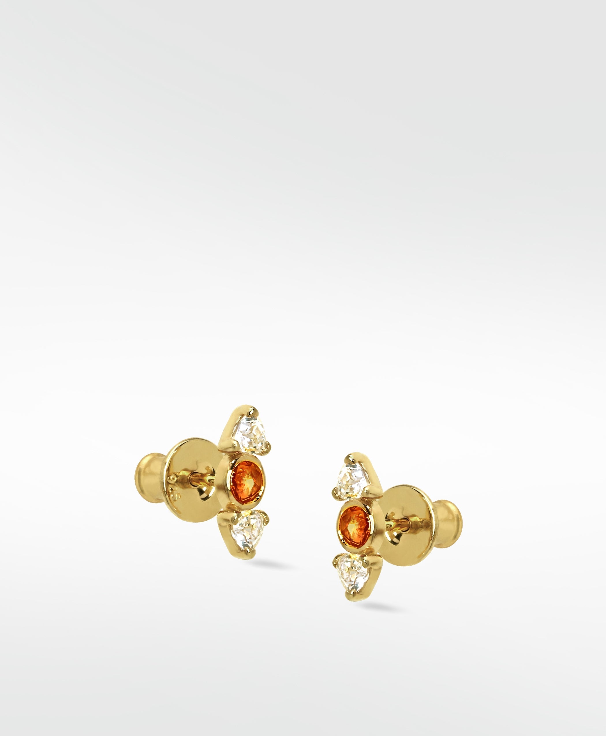 Nomad Trillion Sapphire and Rose Cut Earrings