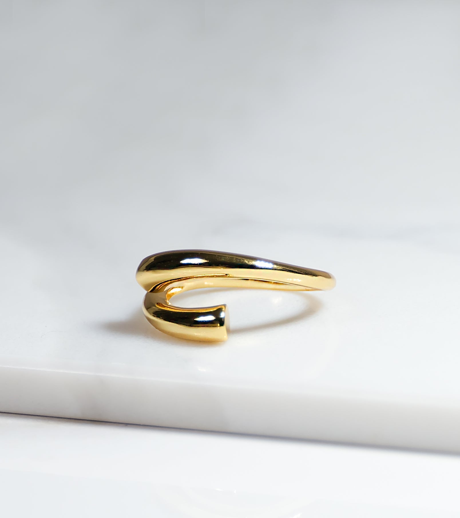 Organic Twist Gold Colour Ring