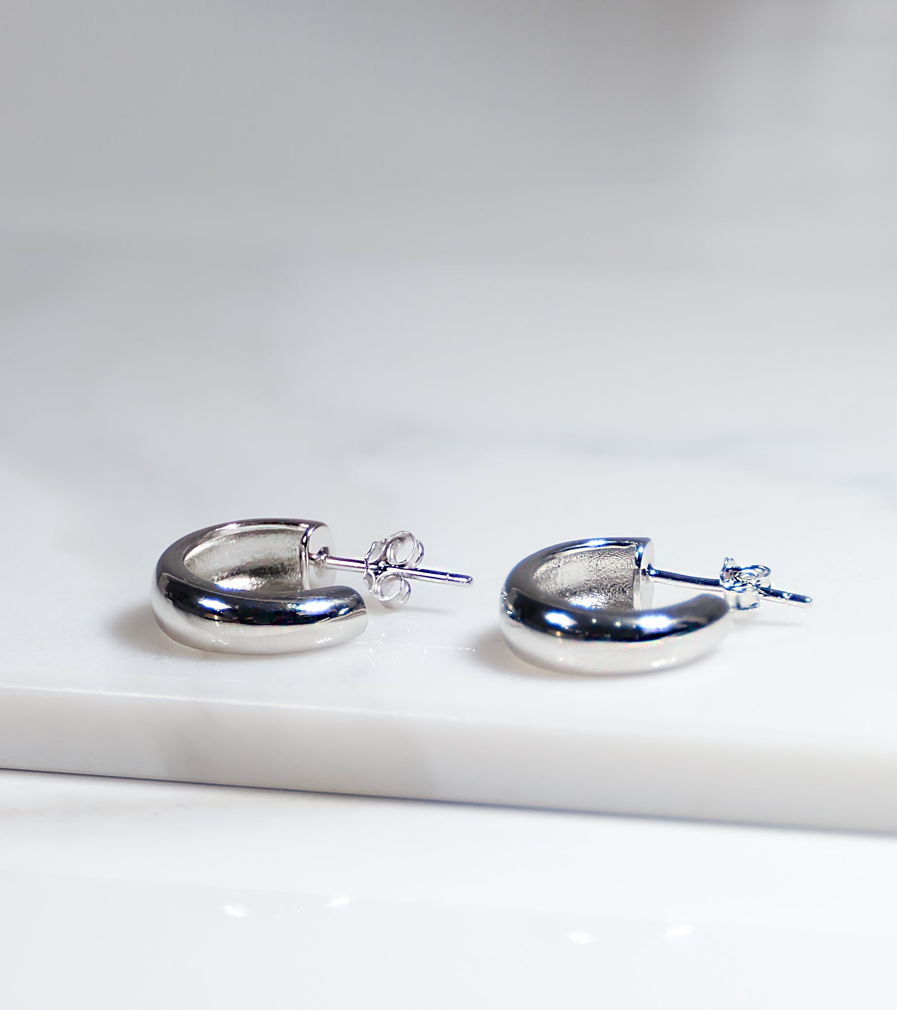 Classic Chunky Silver Earrings
