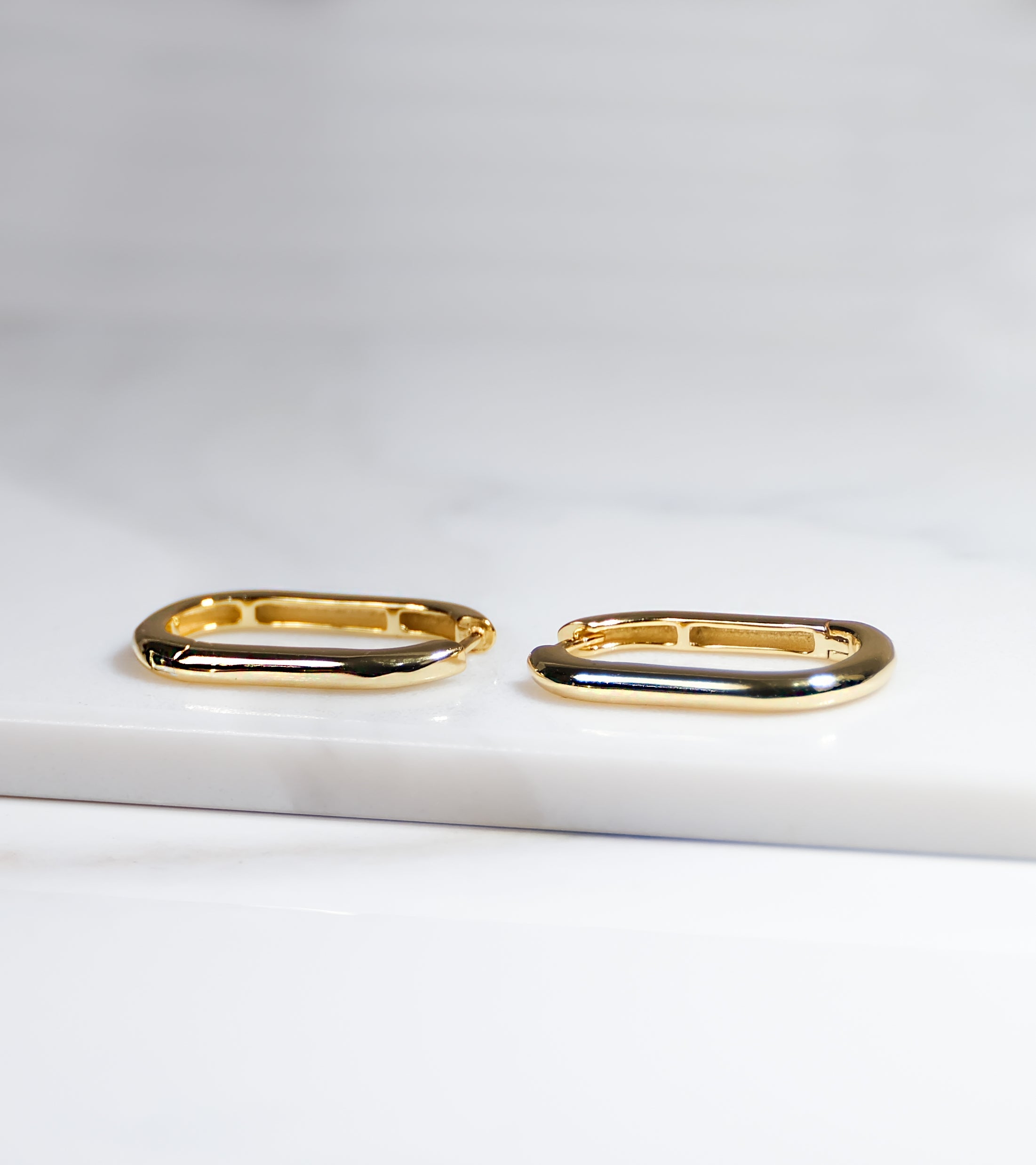 Large Clip Gold Colour Earrings