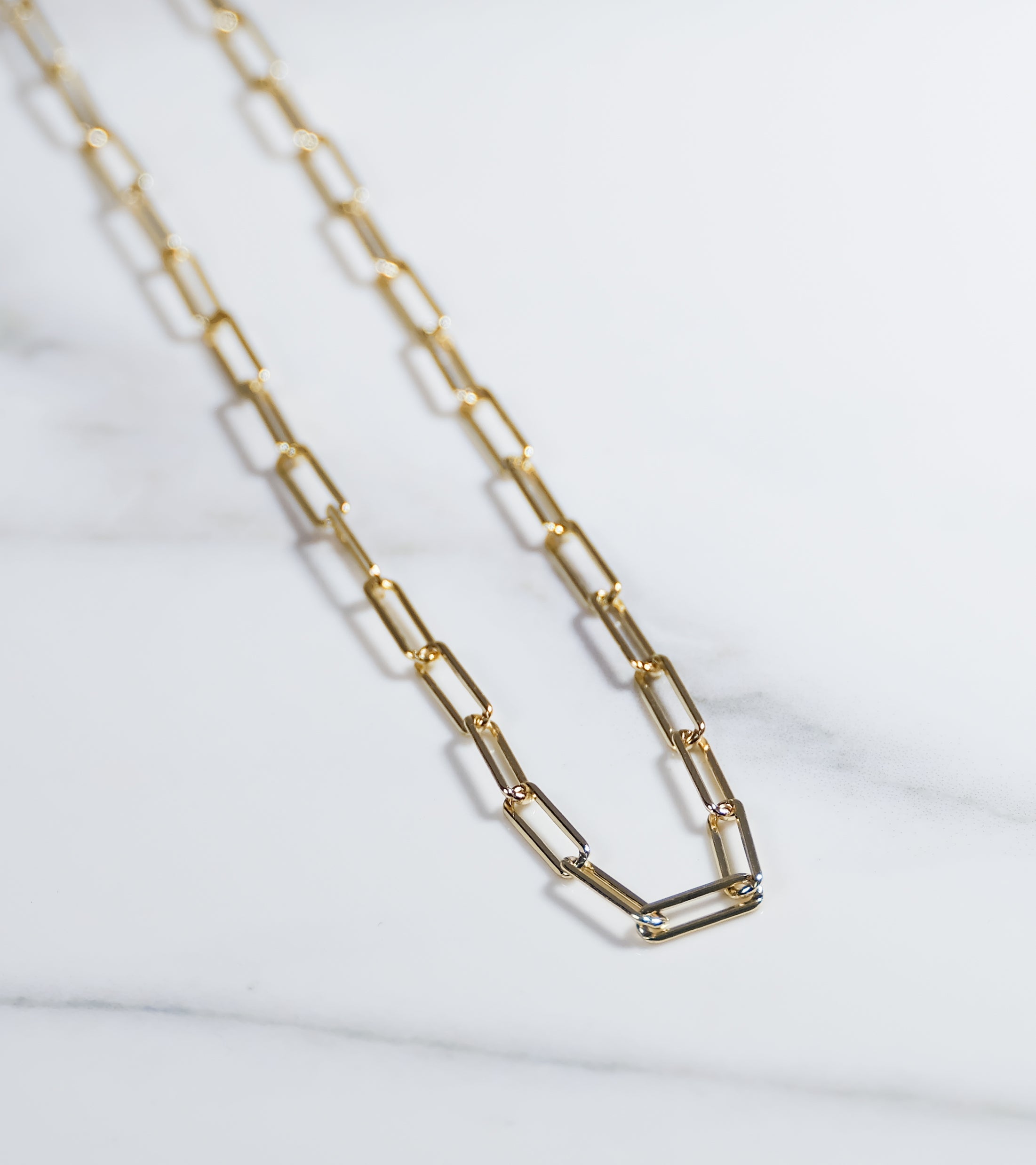 Medium Gold Colour Square Clip Chain