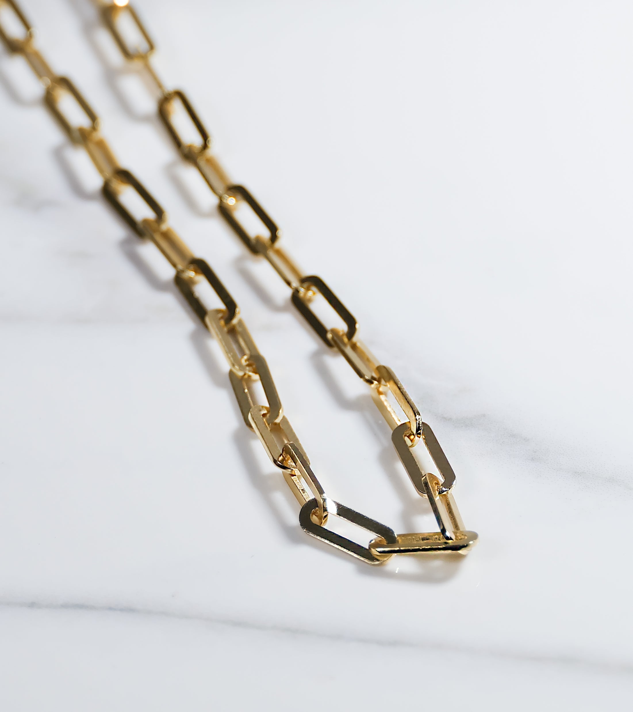 Large Gold Colour Square Clip Chain