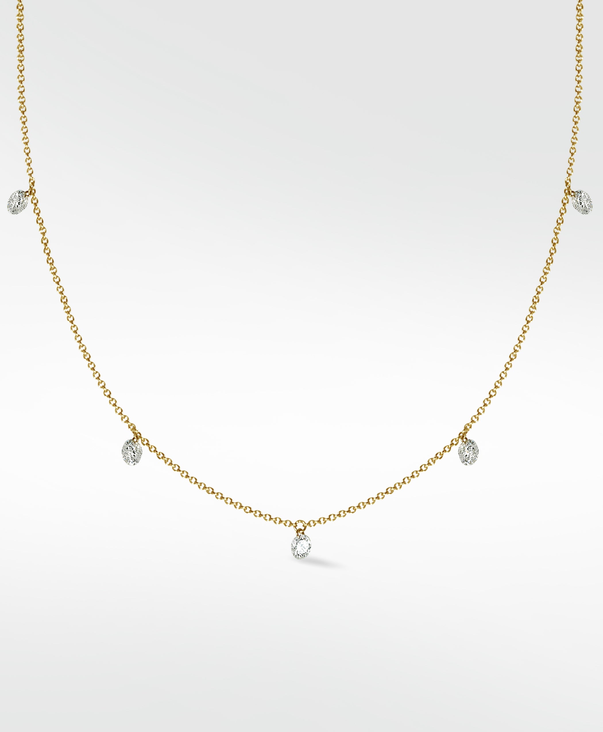 The Floating Diamond Station Necklace