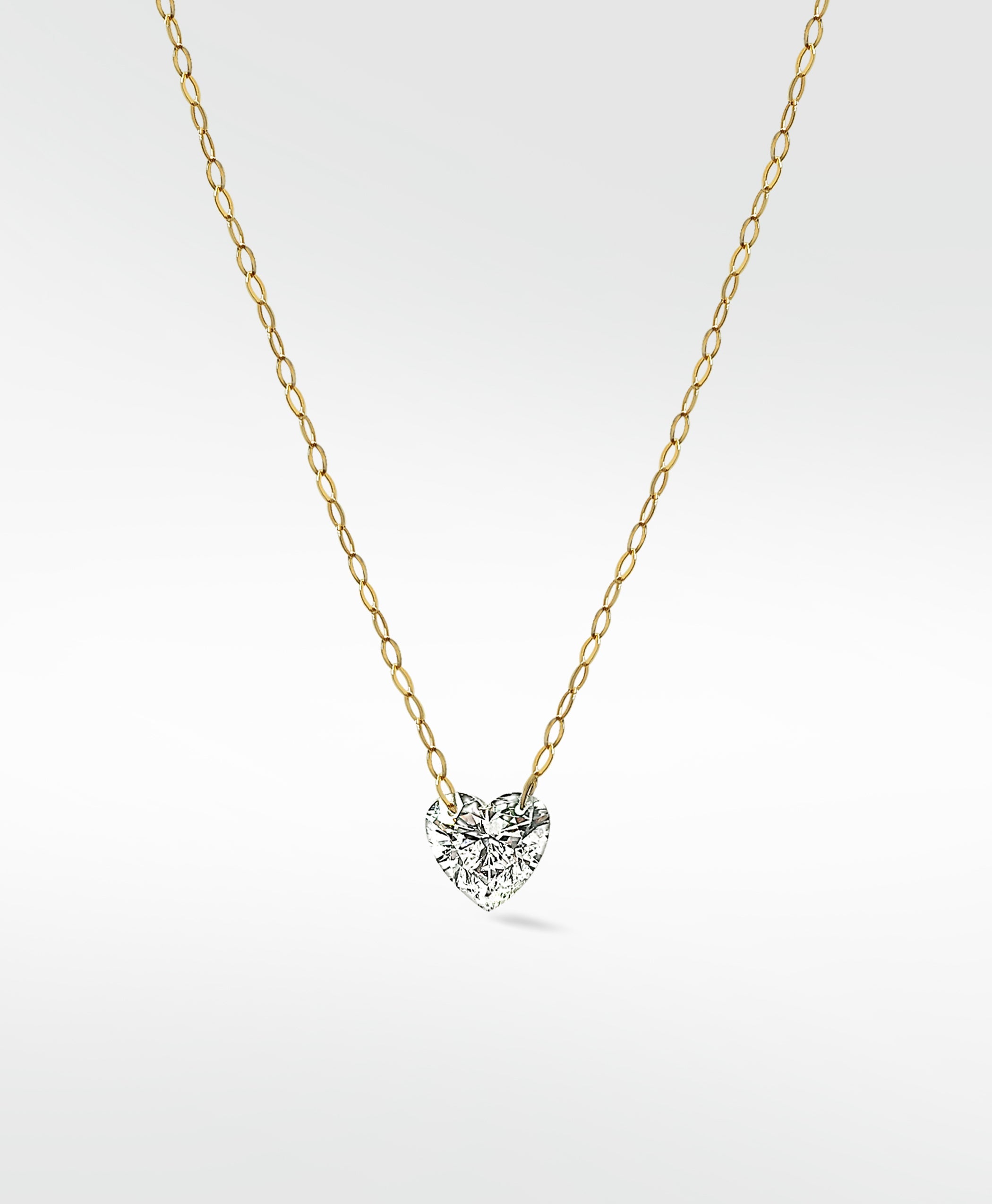 Floating Heart Diamond Necklace