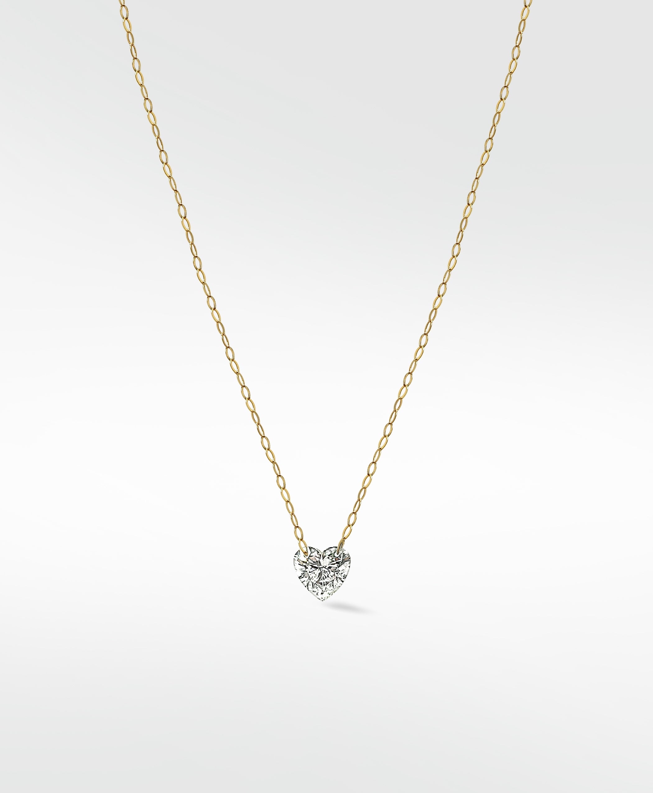 Floating Heart Diamond Necklace