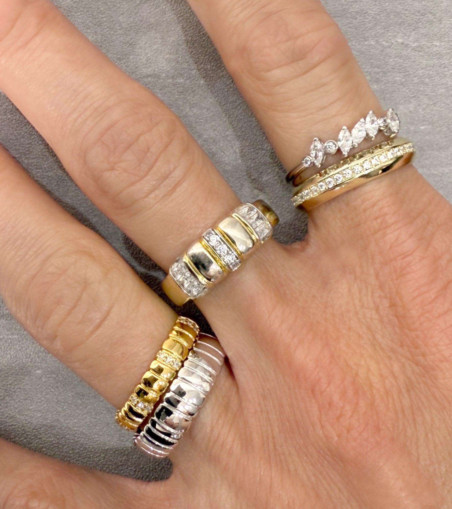 Golden Elegance Diamond Band