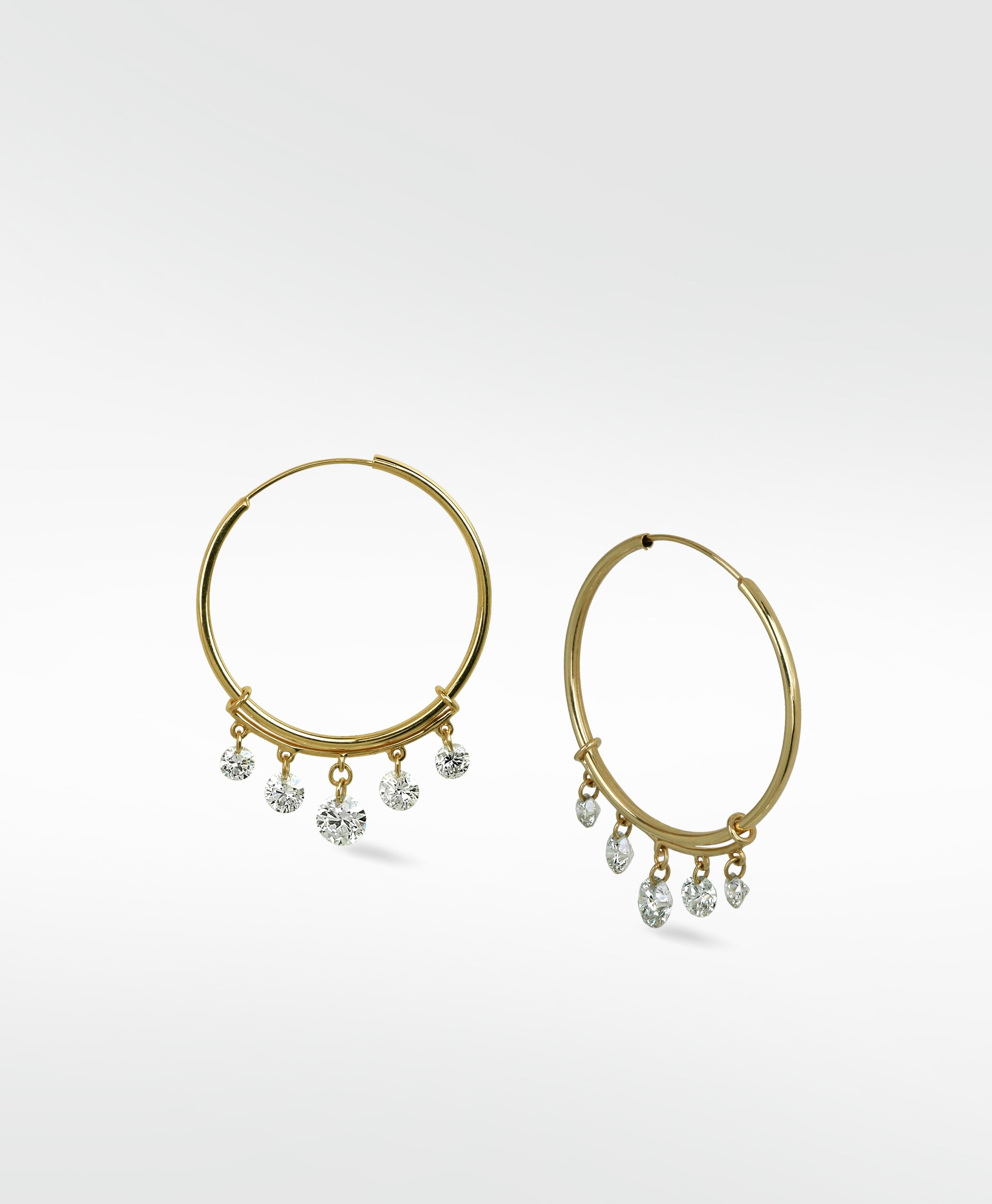 Floating Diamond Hoops