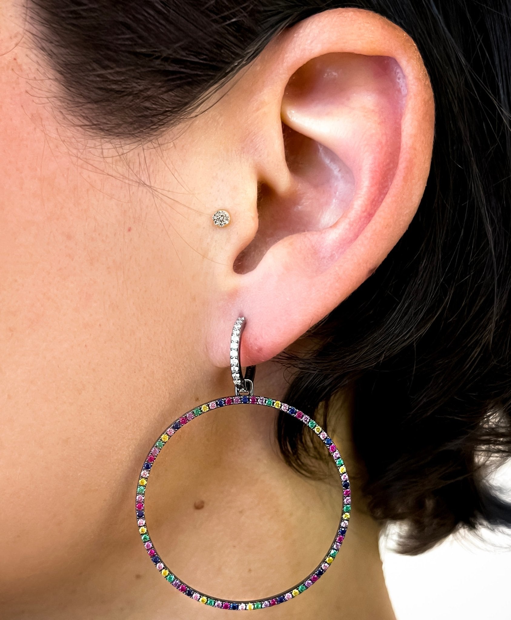 Detachable Rainbow Statement Circular Drop - Lark and Berry