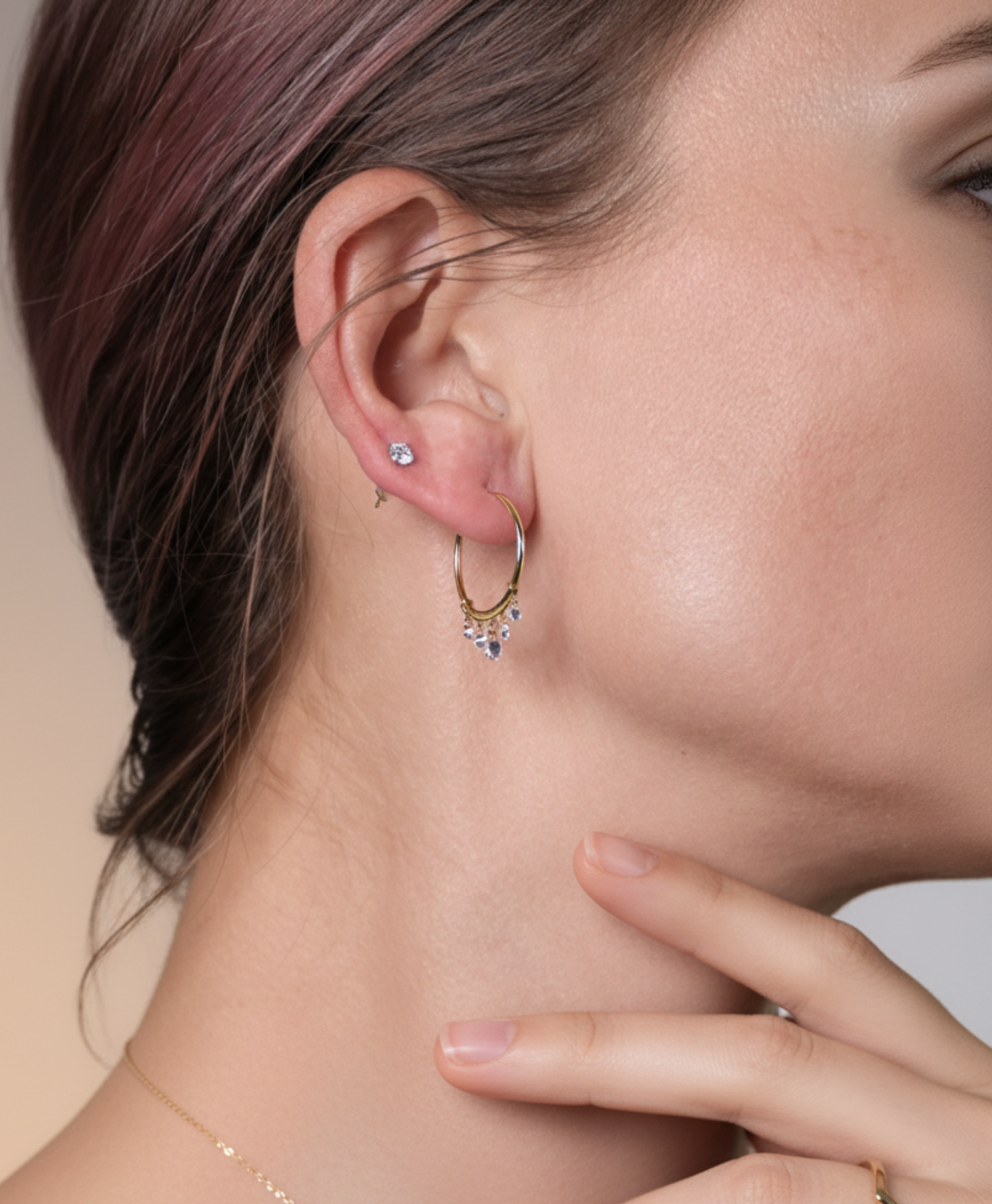 Floating Diamond Hoops