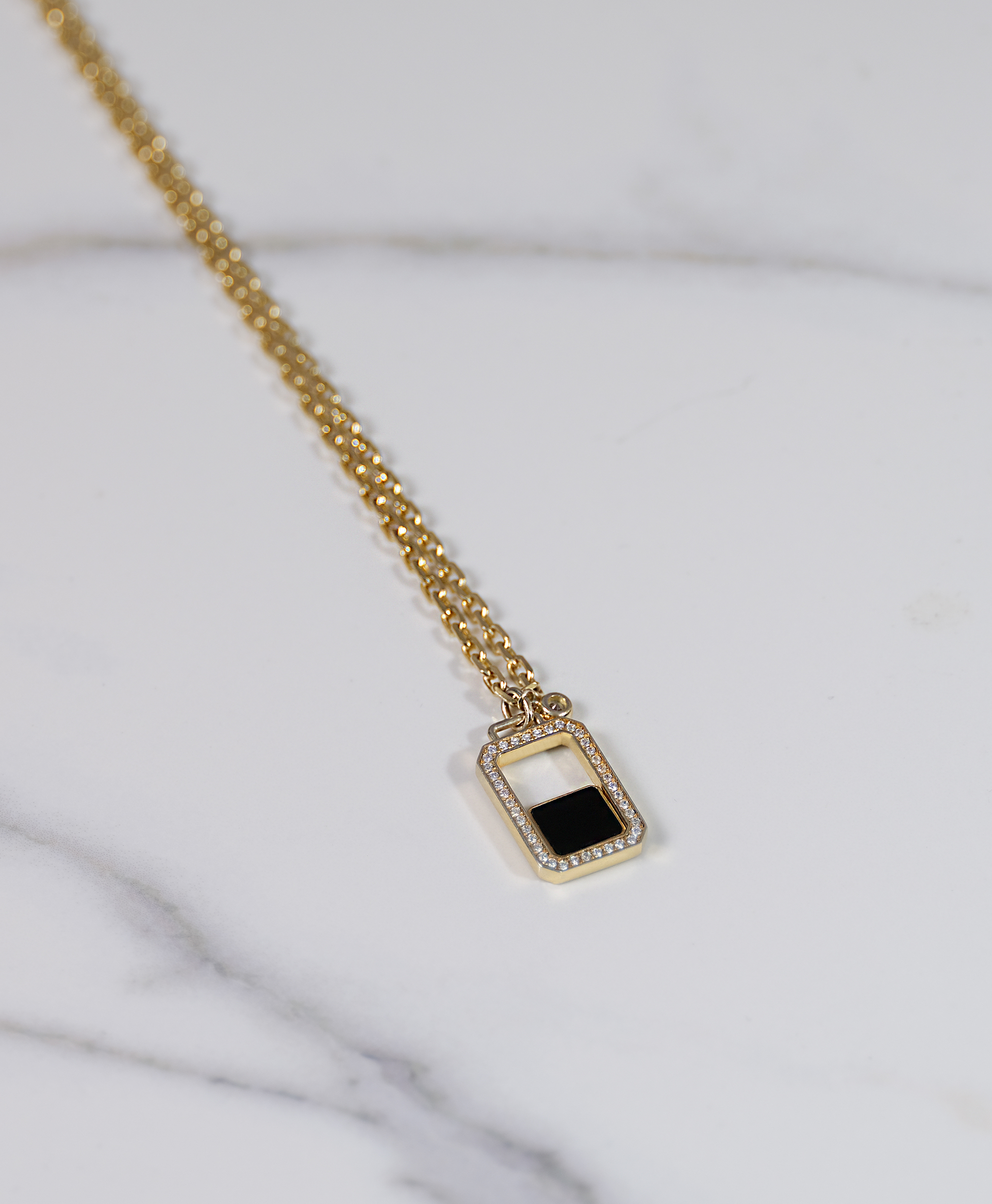 Elegant Onyx Rectangle Necklace