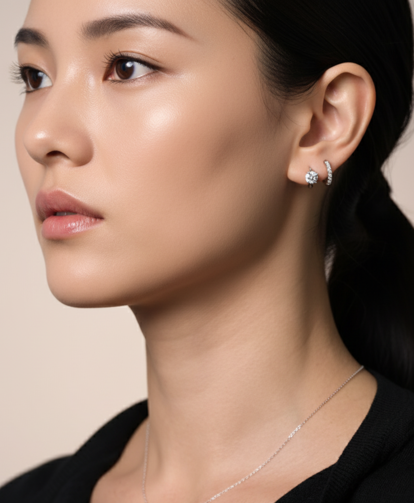 The Signature Platinum Diamond Huggies