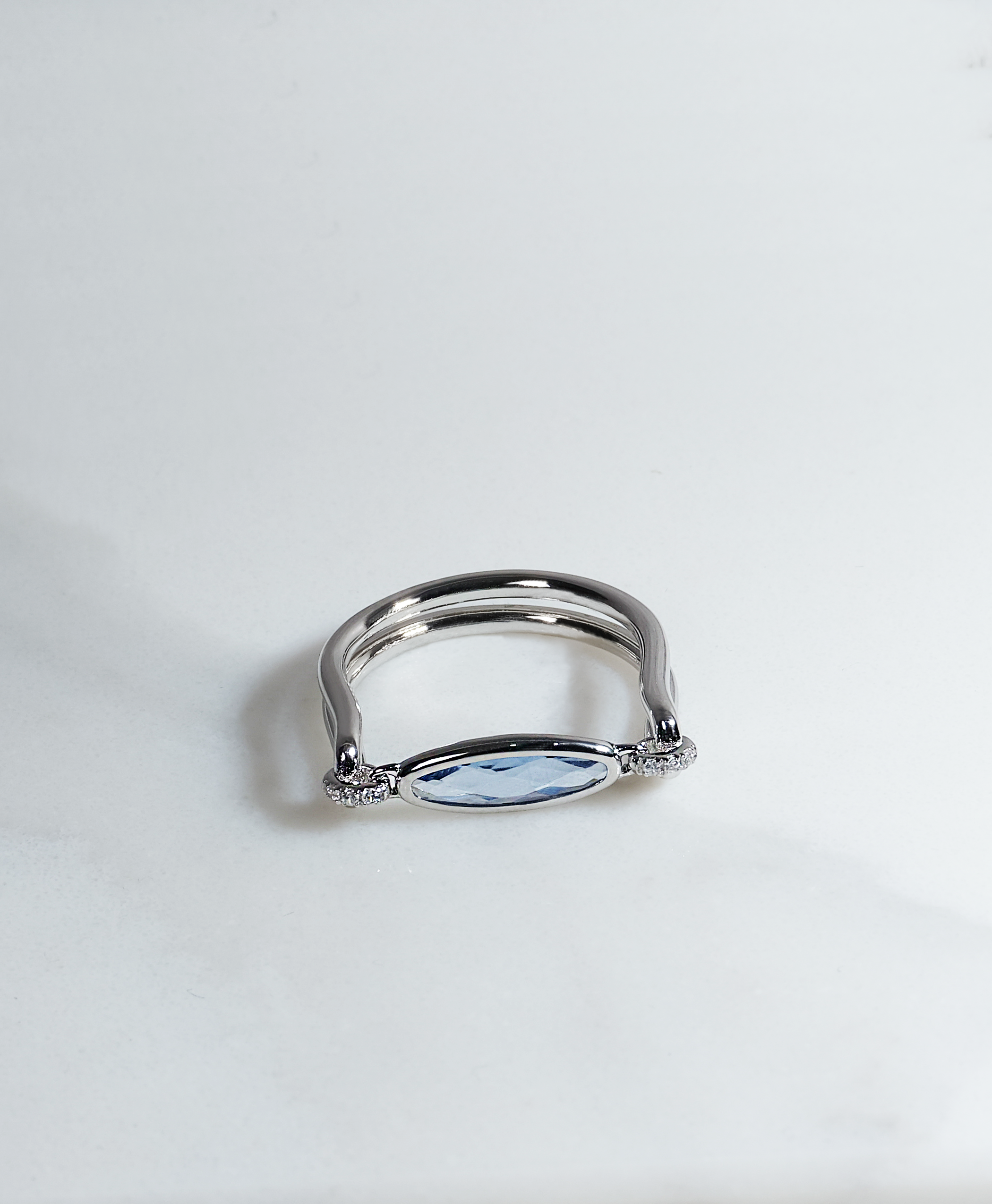 Elegant Aquamarine Halo Ring