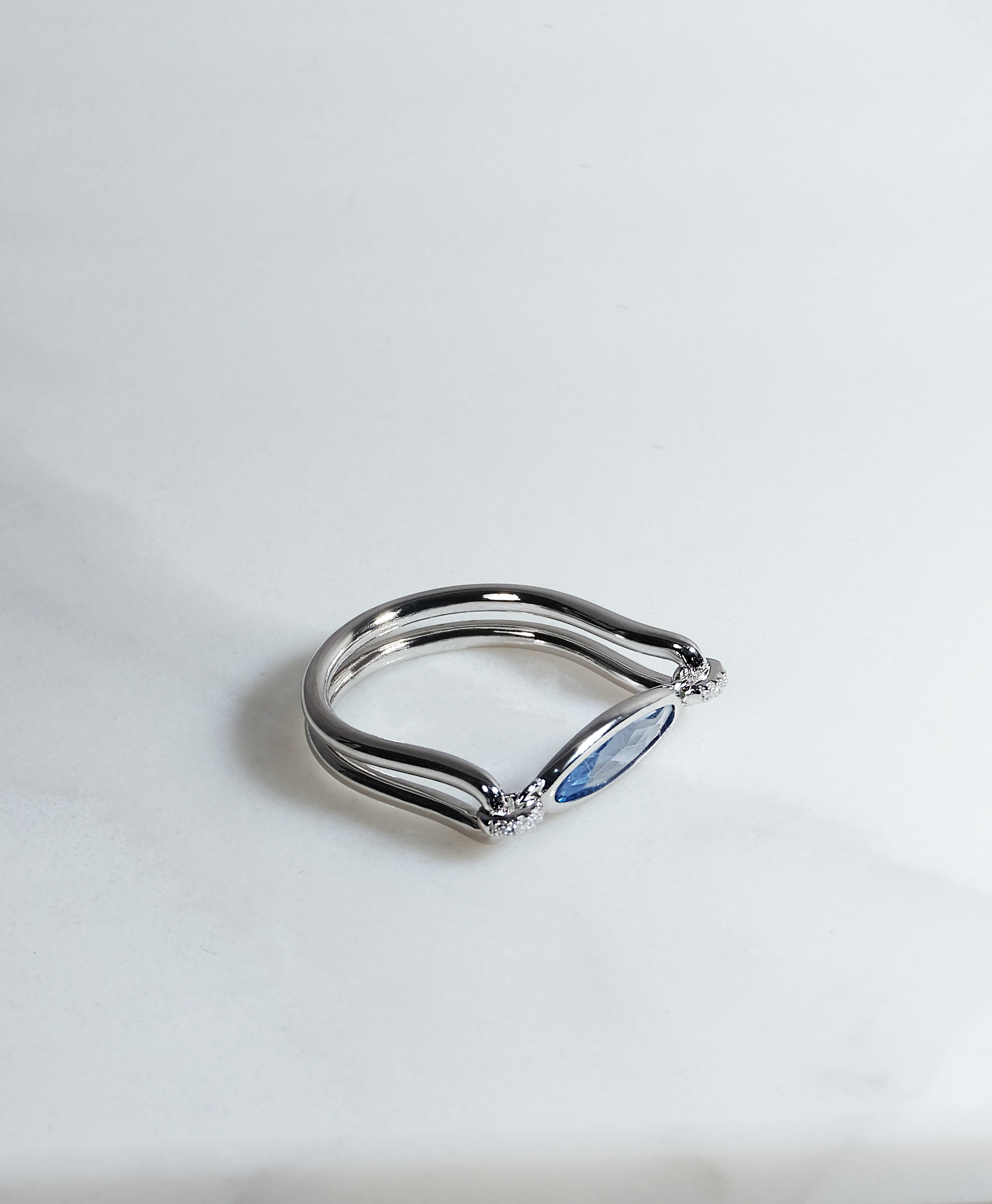 Elegant Aquamarine Halo Ring