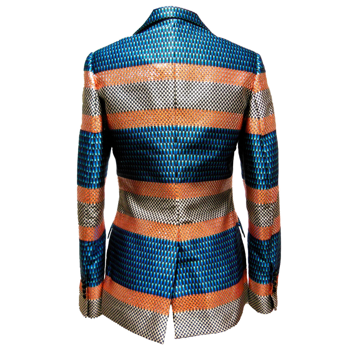 Silk Checkerboard Jacquard Jacket