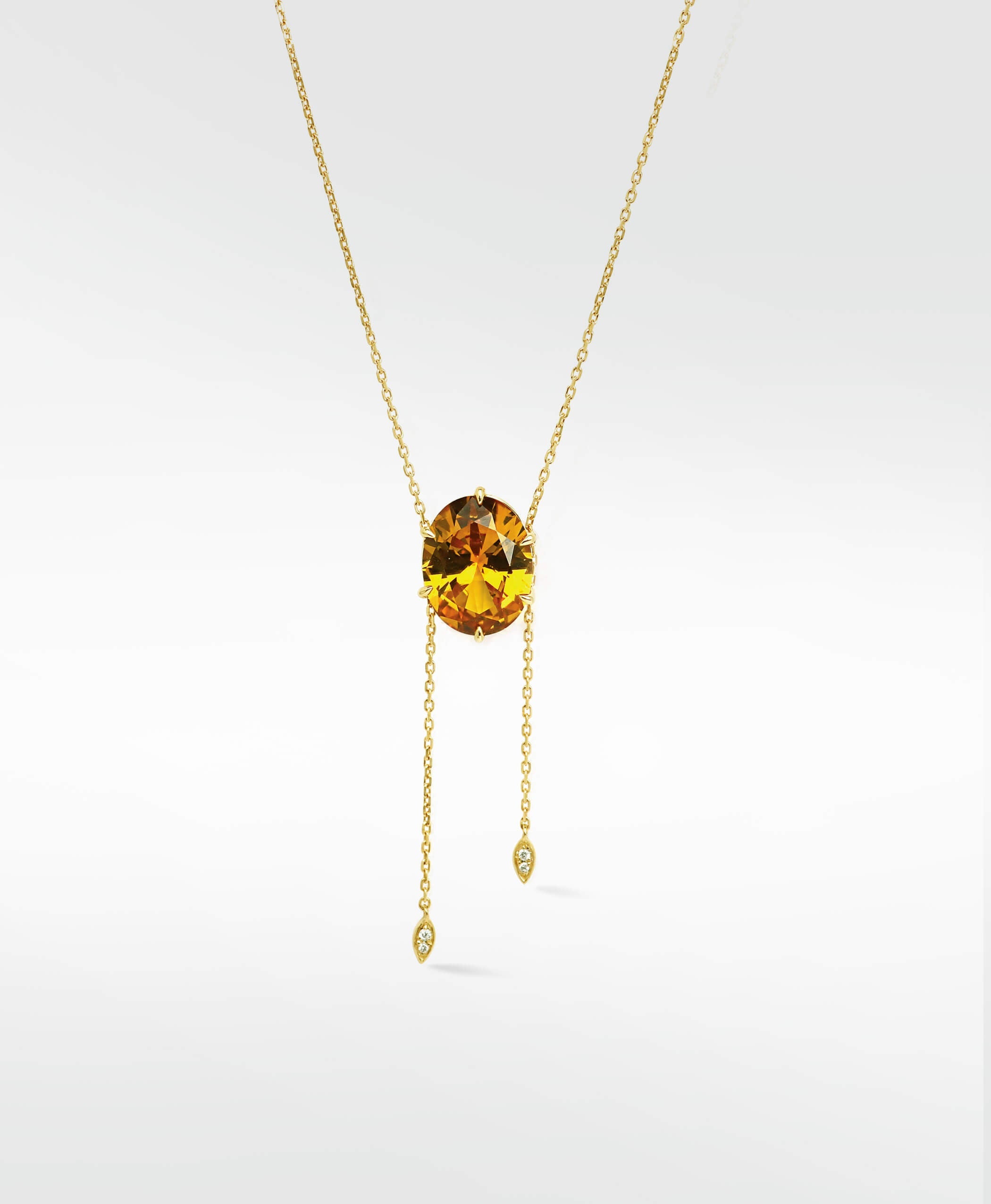 Orange sapphire pendant with cultured diamonds lab grown diamonds created diamonds lark and berry