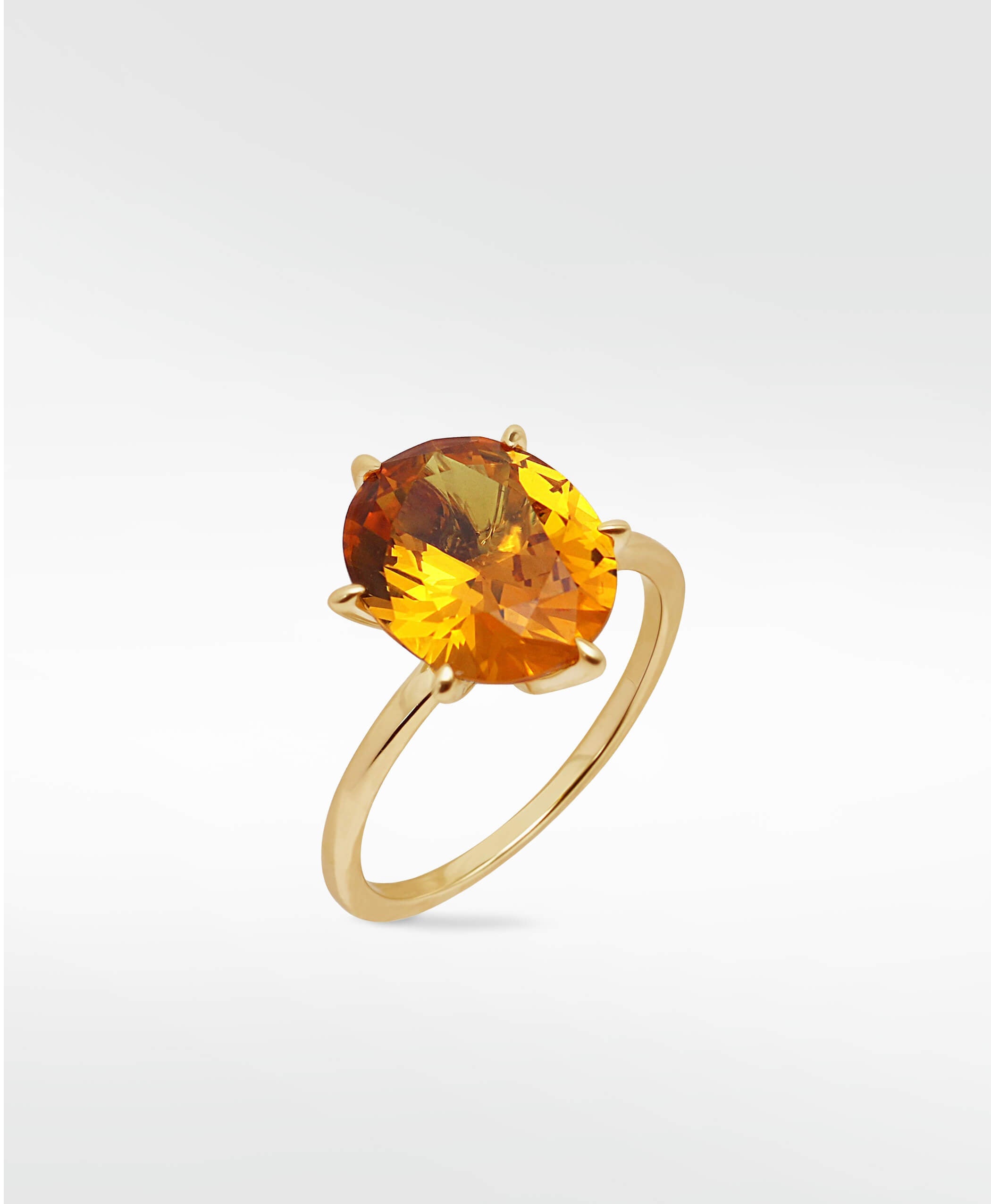 Orange sapphire cocktail ring with cultured diamonds lab grown diamonds created diamonds lark and berry