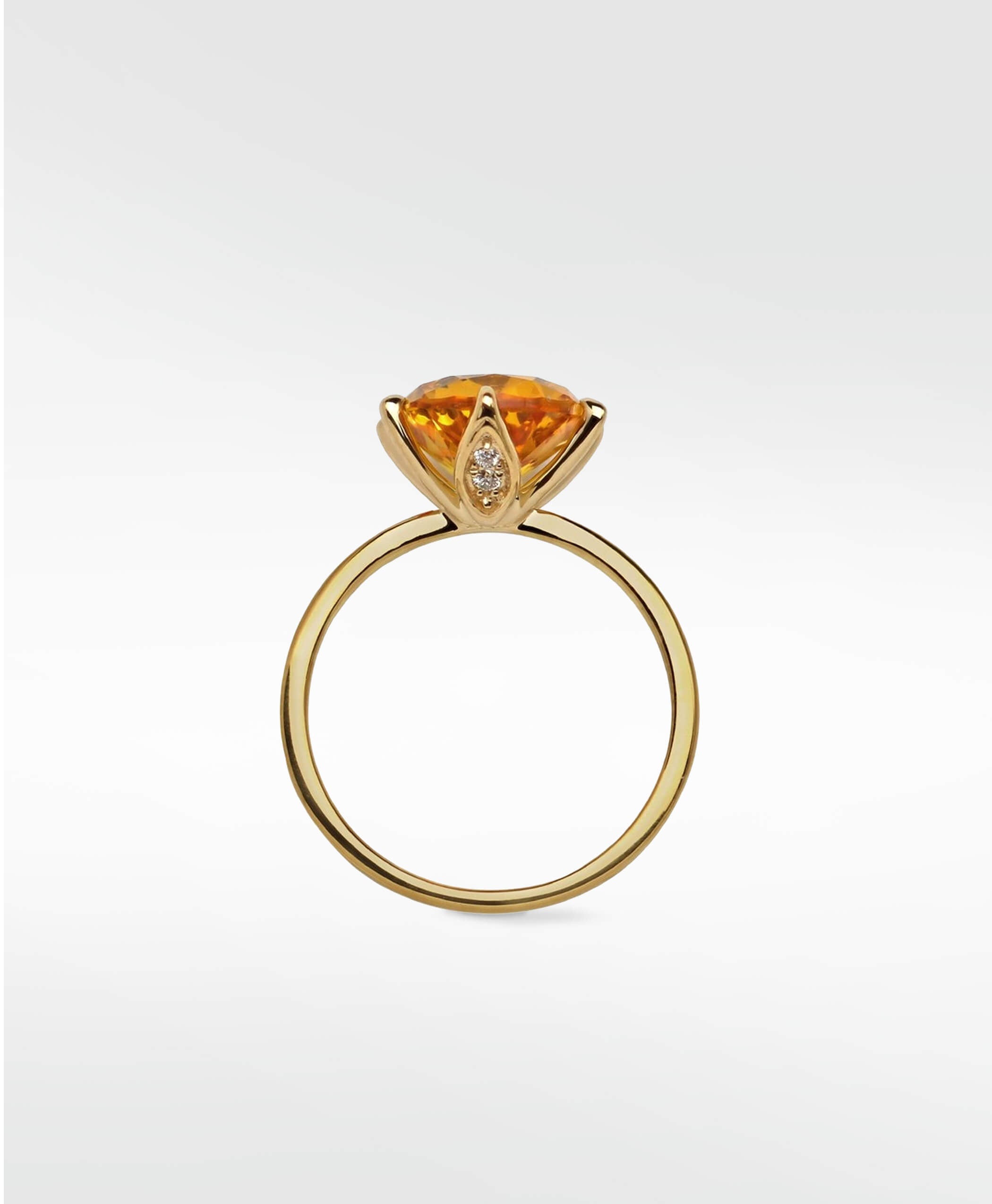 Orange sapphire cocktail ring with cultured diamonds lab grown diamonds created diamonds lark and berry
