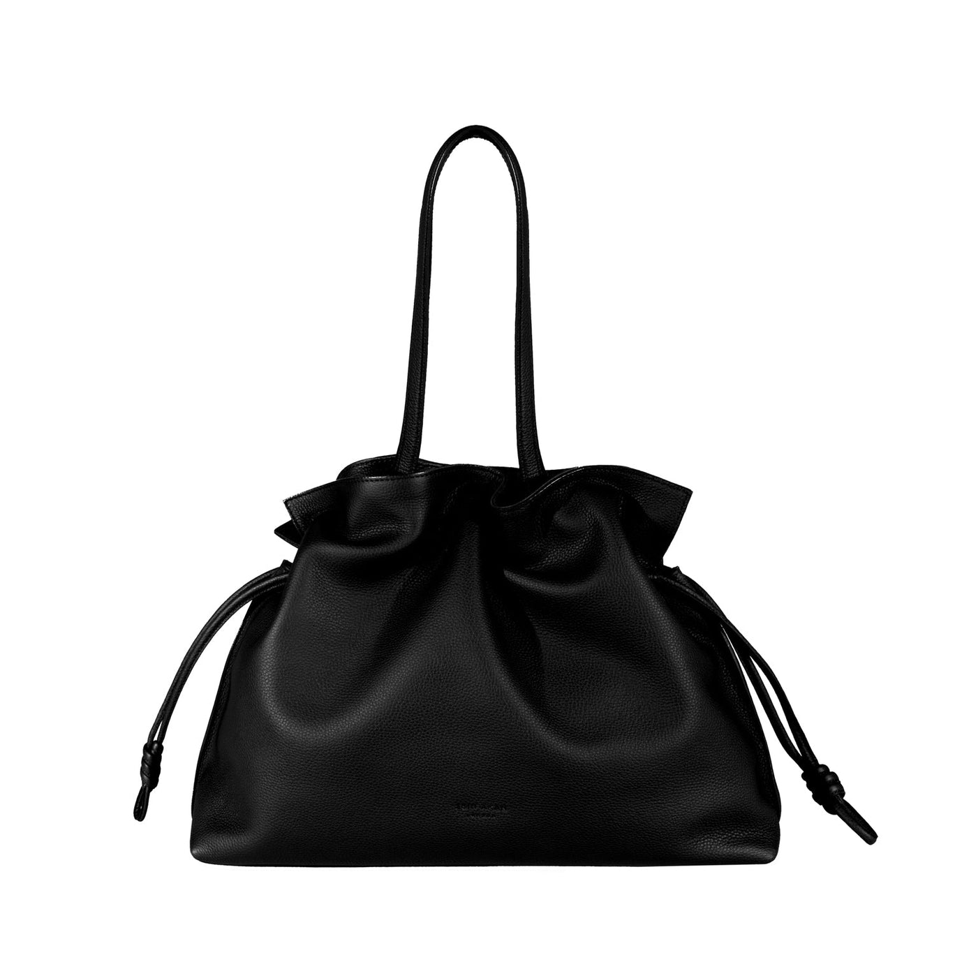 Emma Black Leather Tote Bag