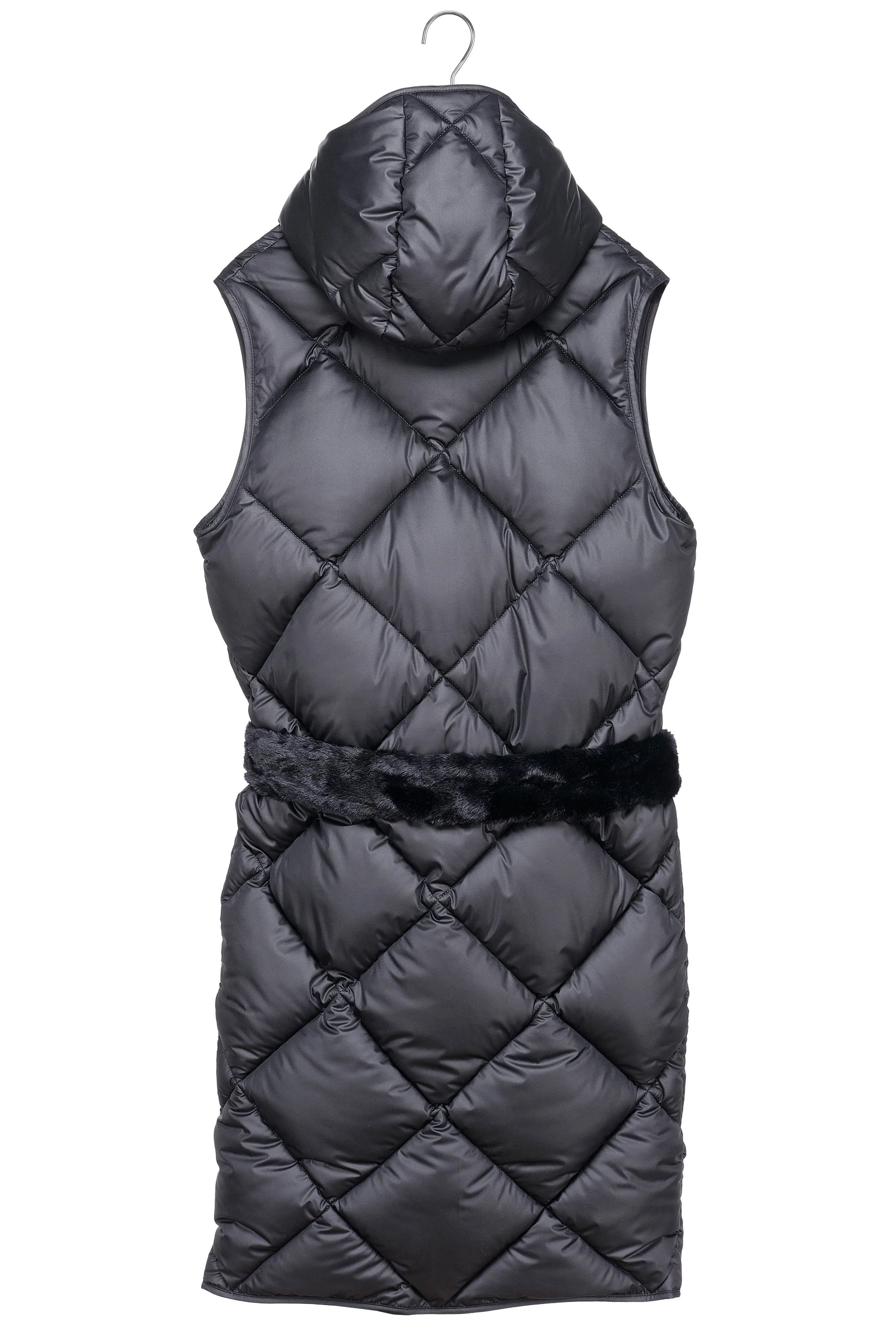 PENZANCE black long sleeveless puffer jacket - [culthread]