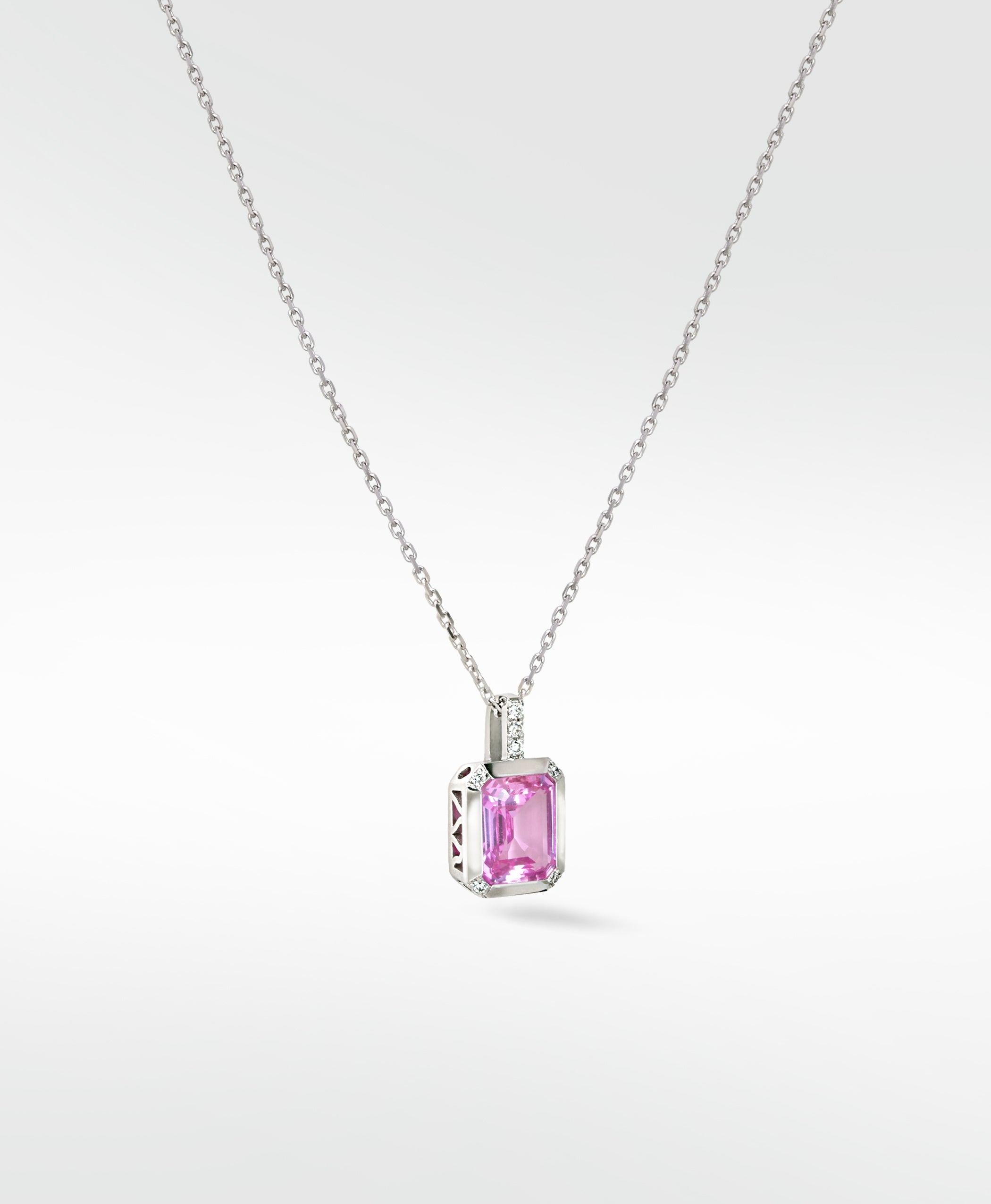 Veto Blossom Pink Sapphire and Diamond Pendant