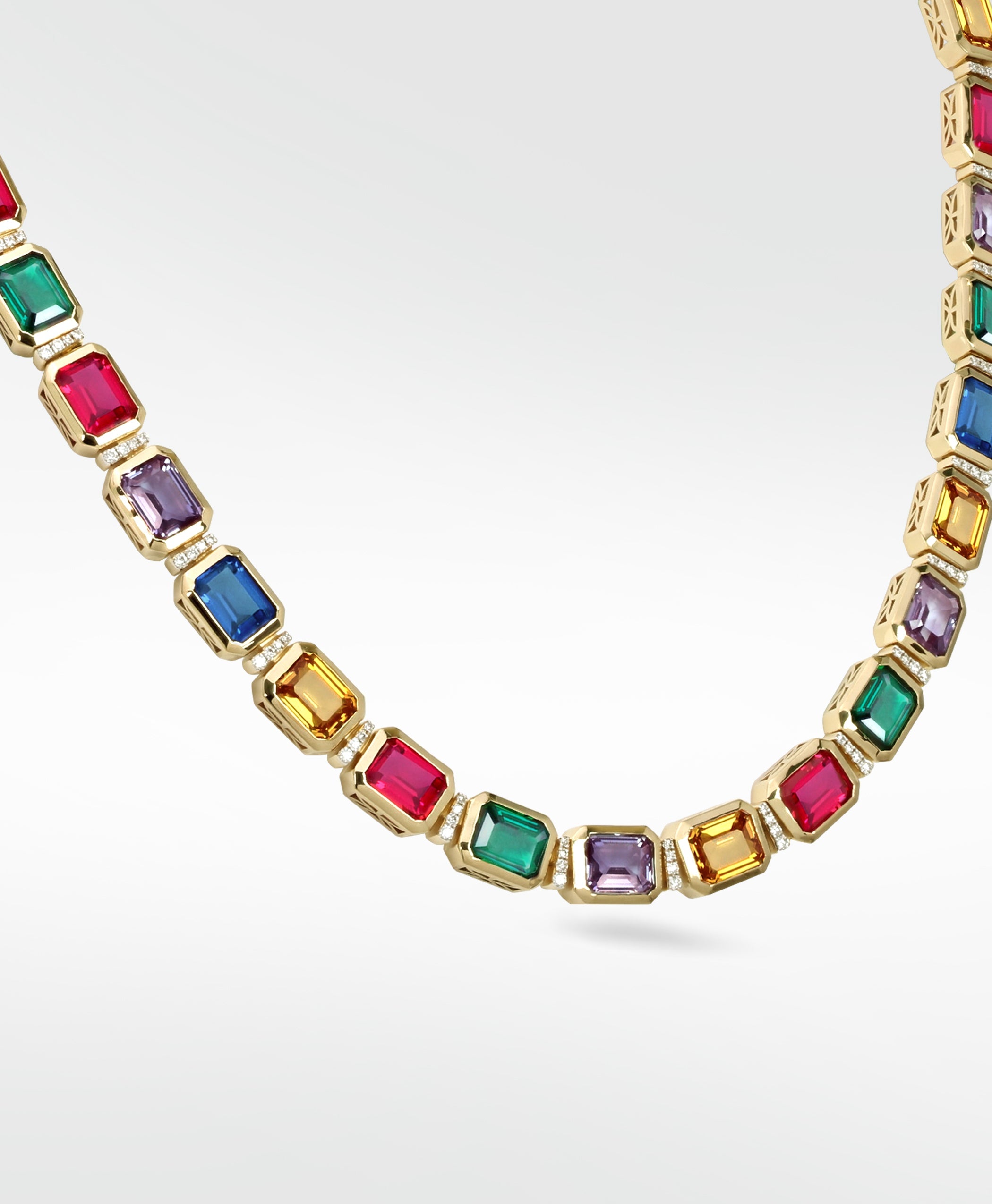 Nexus Sapphire, Emerald and Ruby Full Necklace