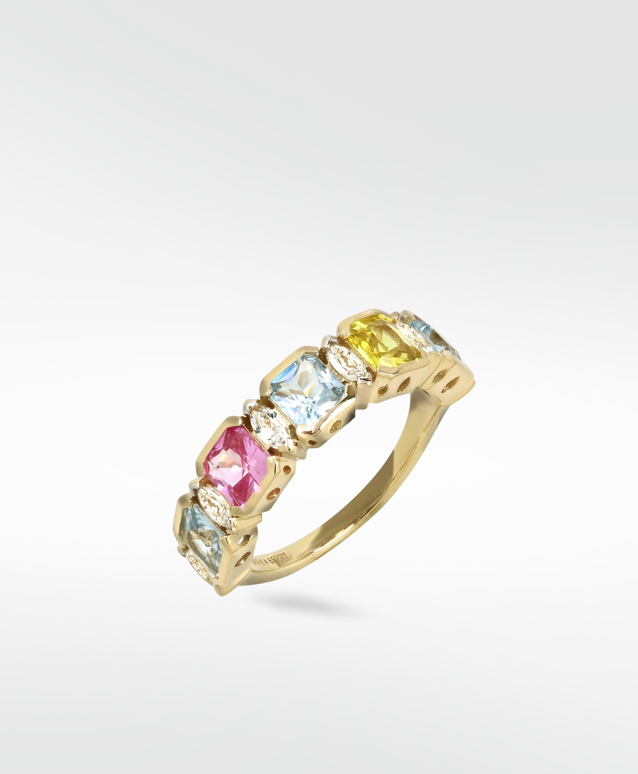 Veto Blossom Sapphire Half Eternity Ring
