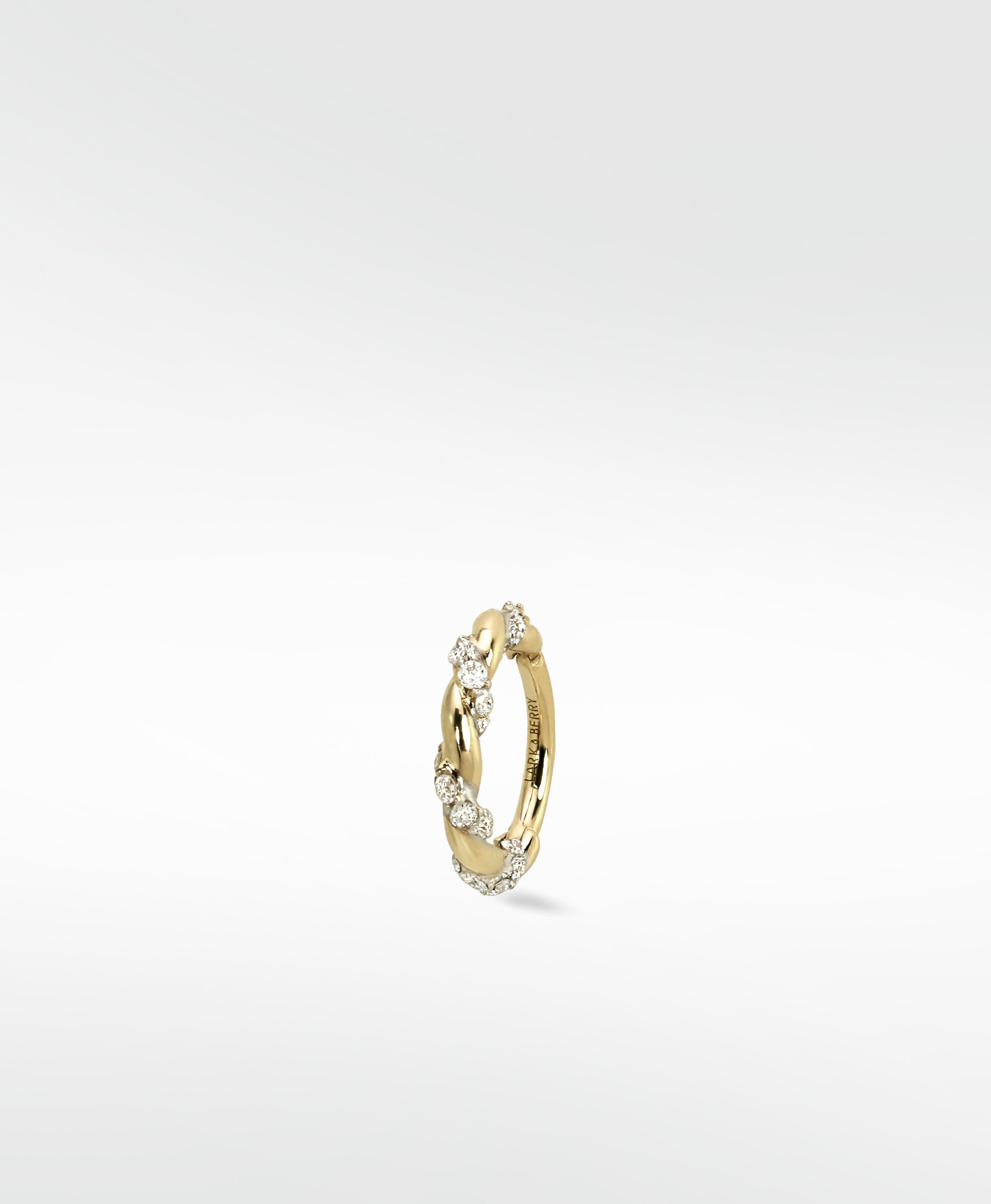 Twisted Gold and Diamond Hoop
