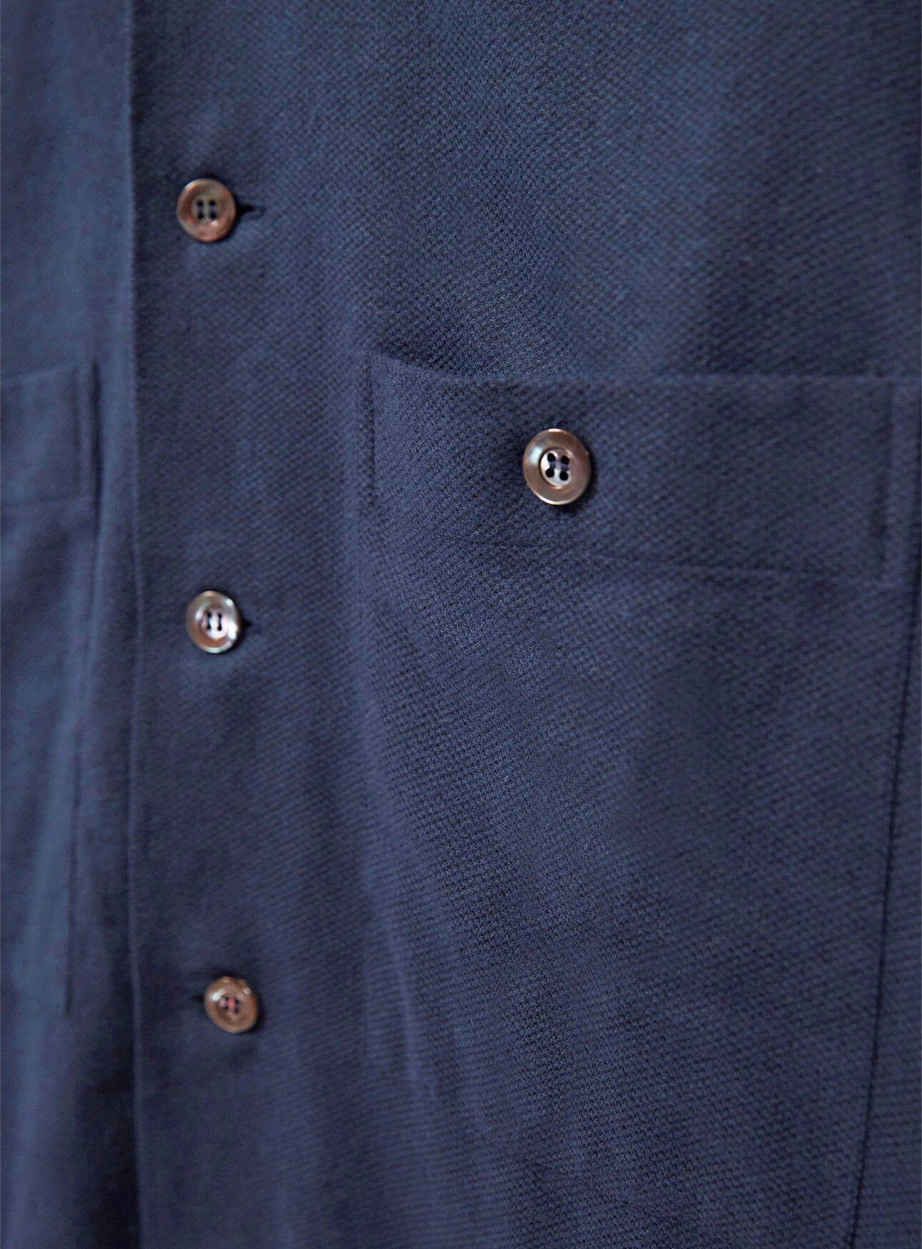 Recycled Italian Navy Blue Flannel Double Pocket-Shirt Over-Shirts Neem Global 
