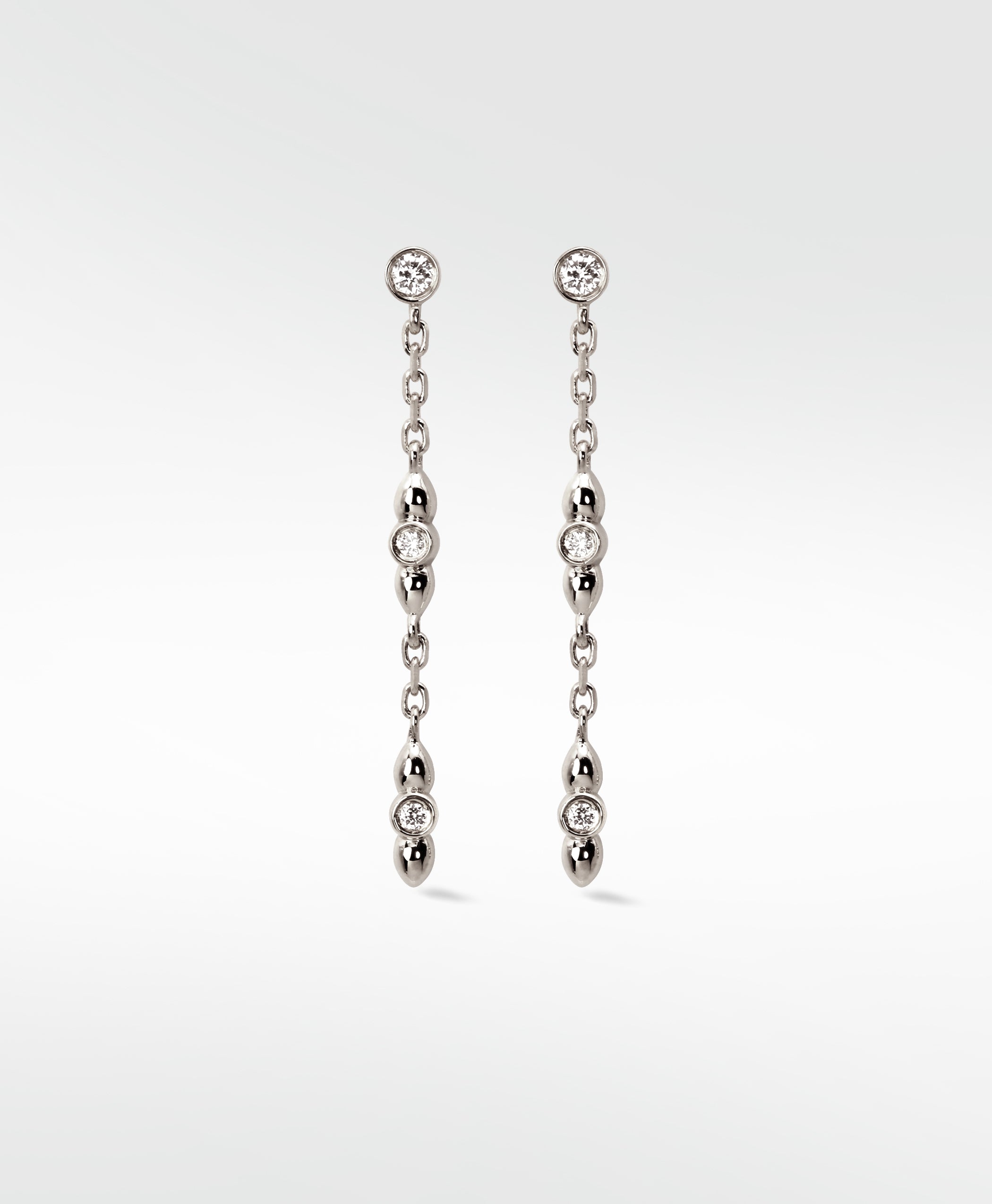 Passionflower Vine Silver Chain Earrings